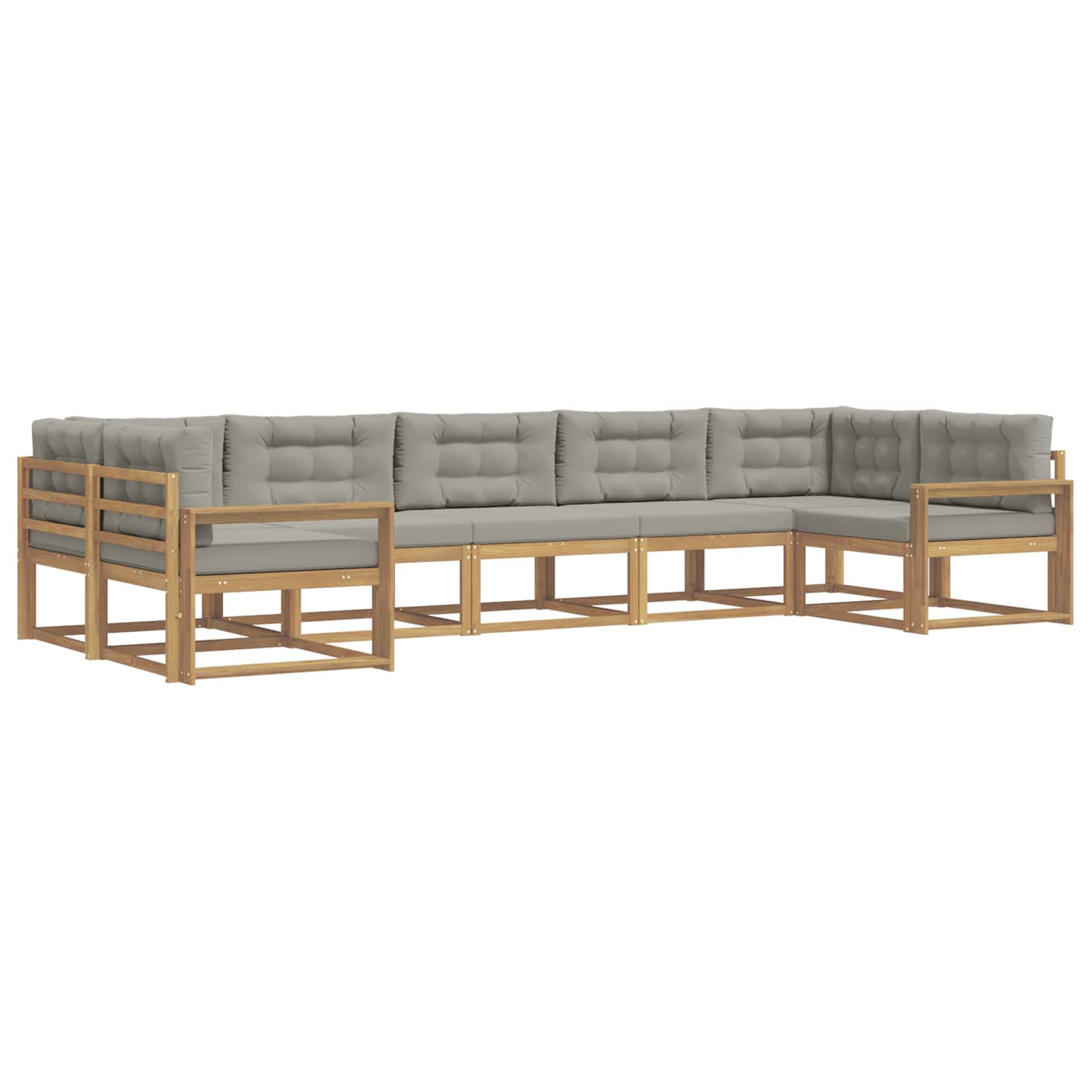 Set vanjskih sofa s jastukom 7 pcs Bijela i svjetlosiva