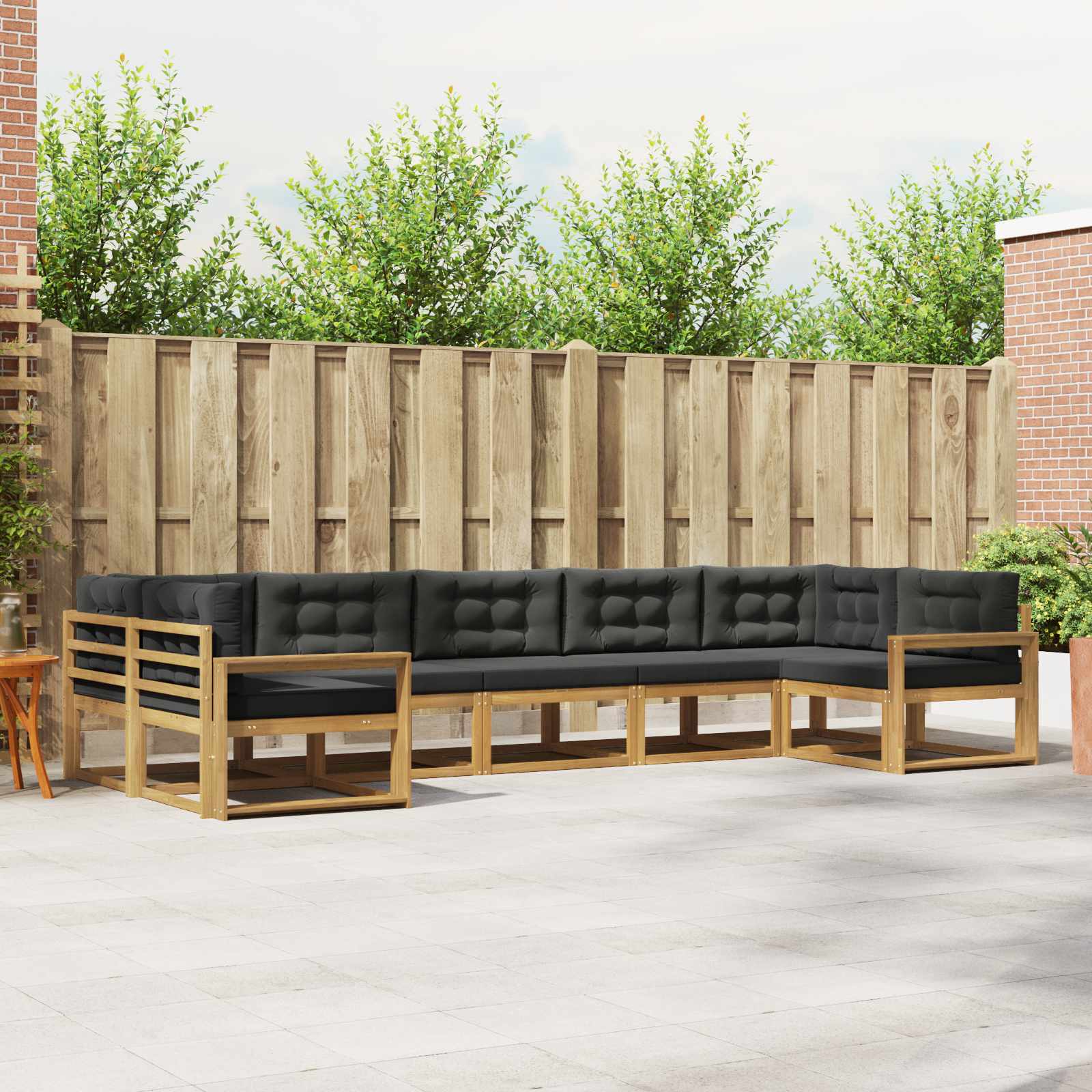 Set vanjskih sofa s jastukom 7 pcs Bijela i antracit