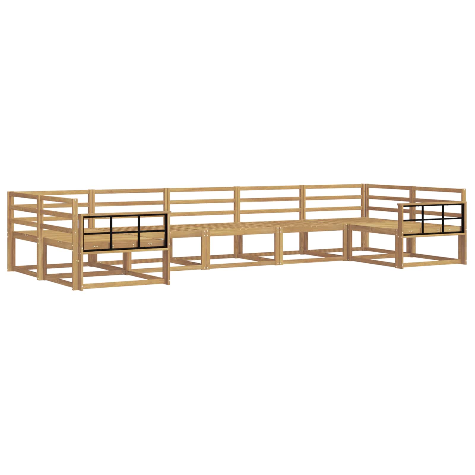 Set vanjskih sofa 7 pcs Bijela Čvrsto drvo akacije