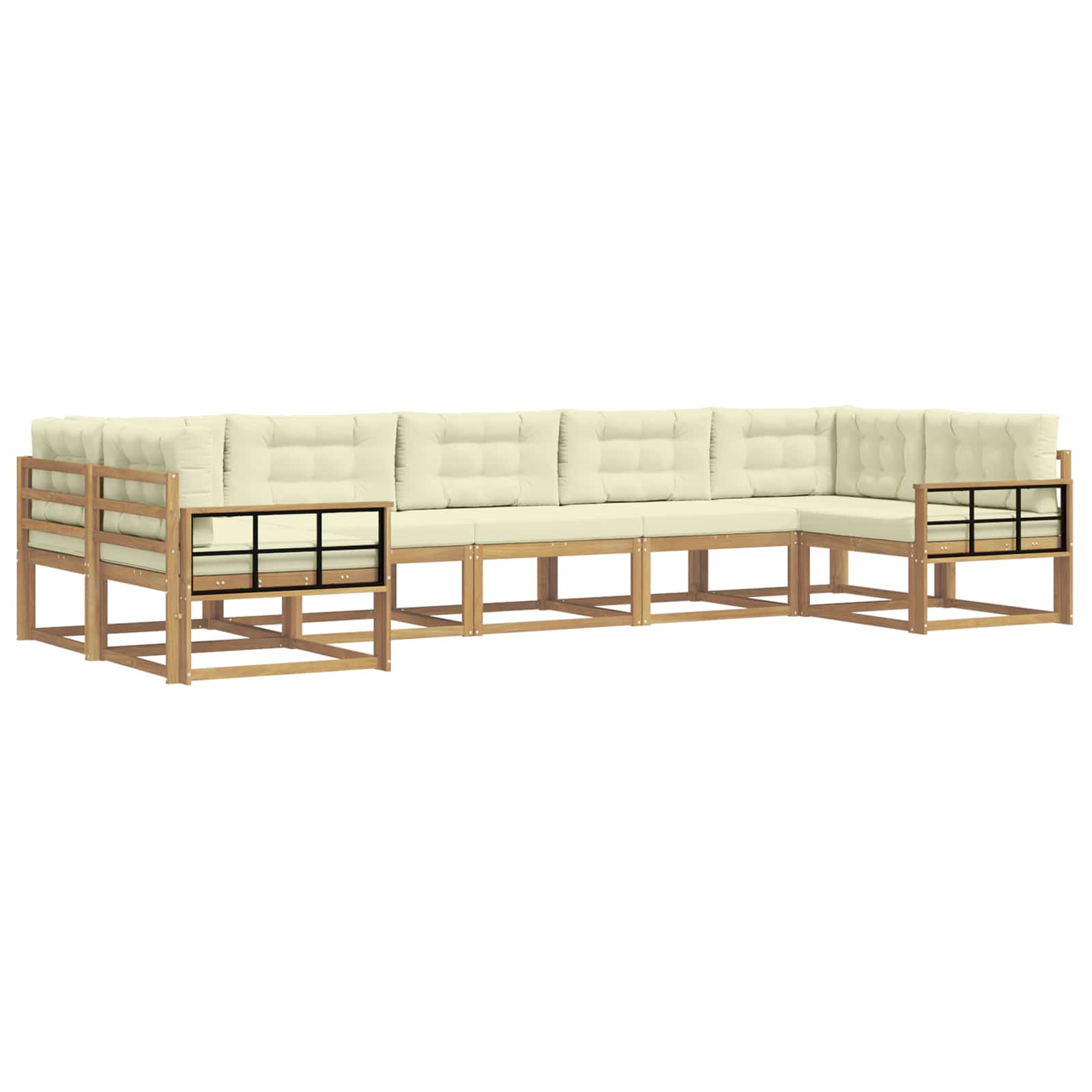 Set vanjskih sofa s jastukom 7 pcs Bijela i krem