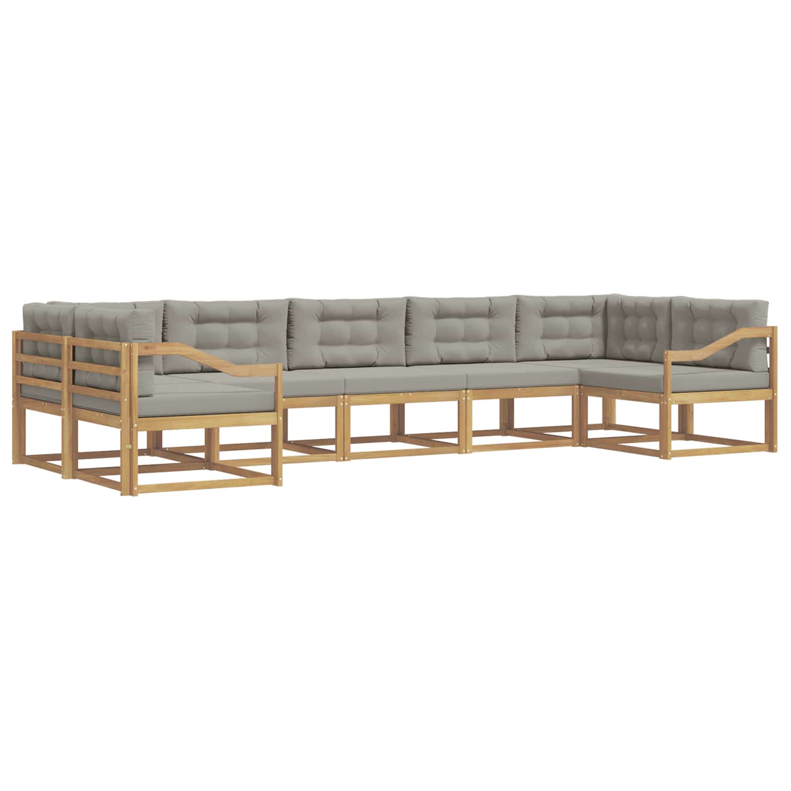Set vanjskih sofa s jastukom 7 pcs Bijela i svjetlosiva