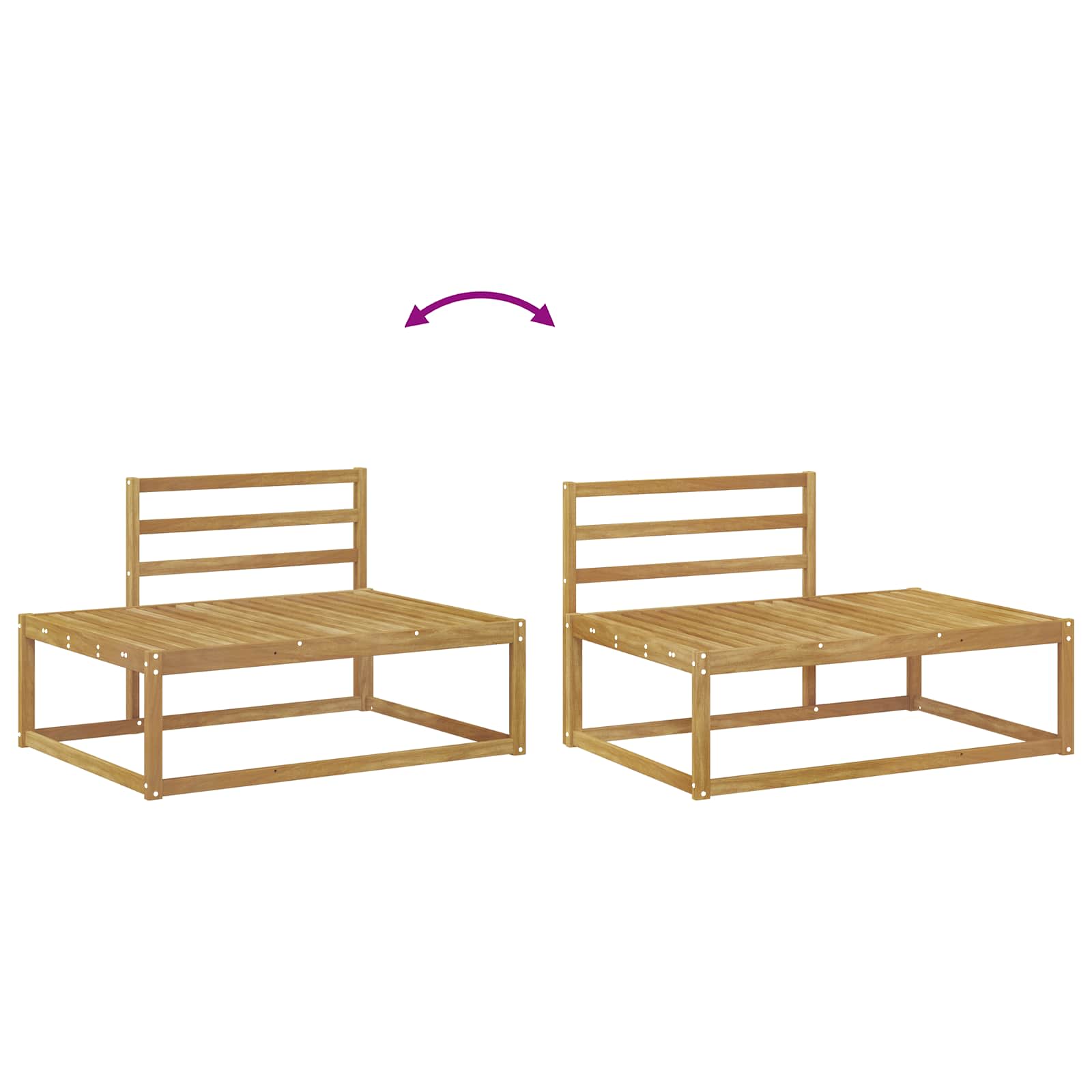 Set vanjskih sofa Bijela 230,5 x 83 x 73 cm Čvrsto drvo akacije