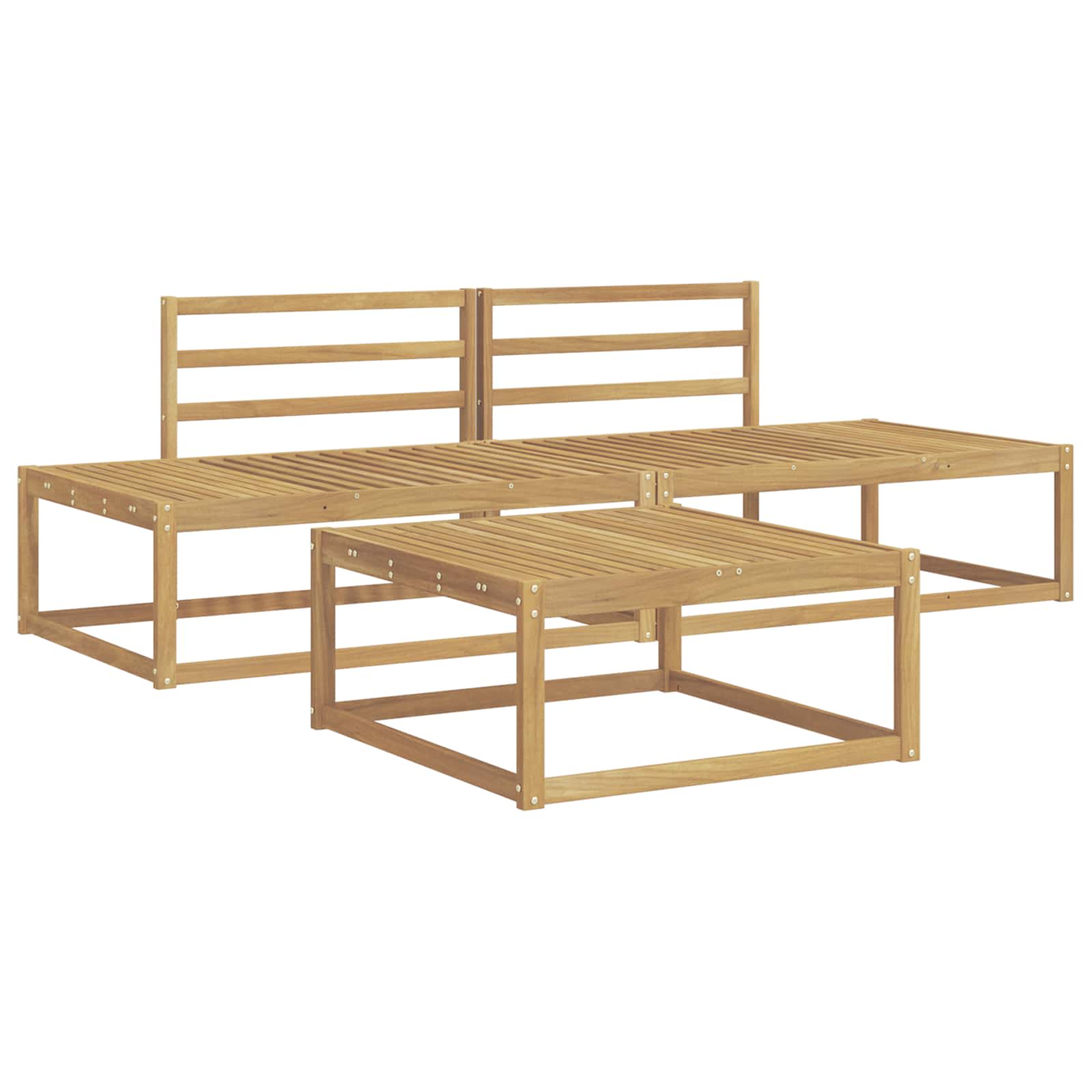 Set vanjskih sofa Bijela 79 x 79 x 37 cm Čvrsto drvo akacije