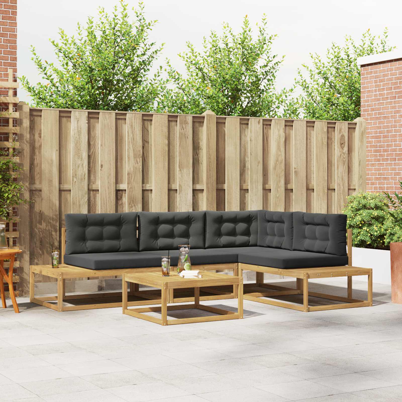 Set vanjskih sofa s jastukom Bijela 79 x 79 x 37 cm Poliester