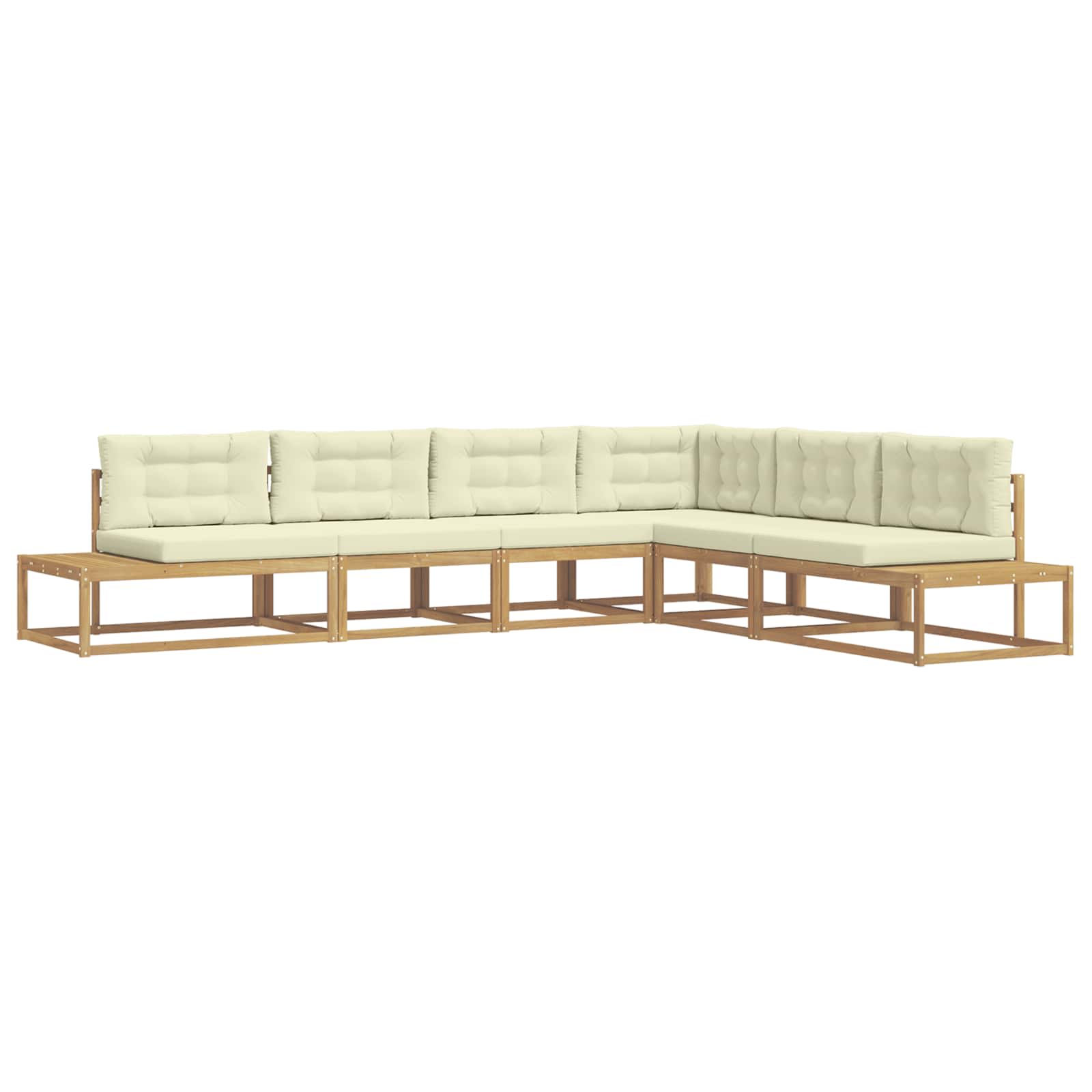 Set vanjskih sofa Bijela 357 x 198,5 x 73 cm Poliester