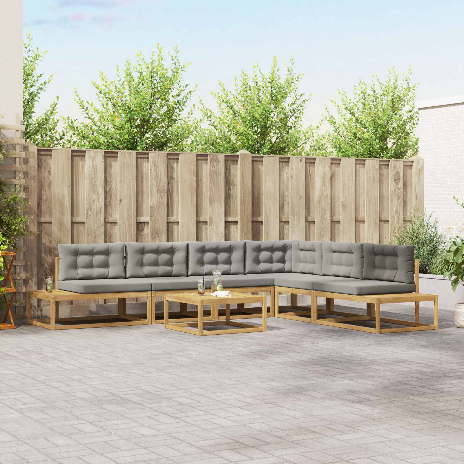 Set vanjskih sofa s jastukom Bijela 79 x 79 x 37 cm Poliester