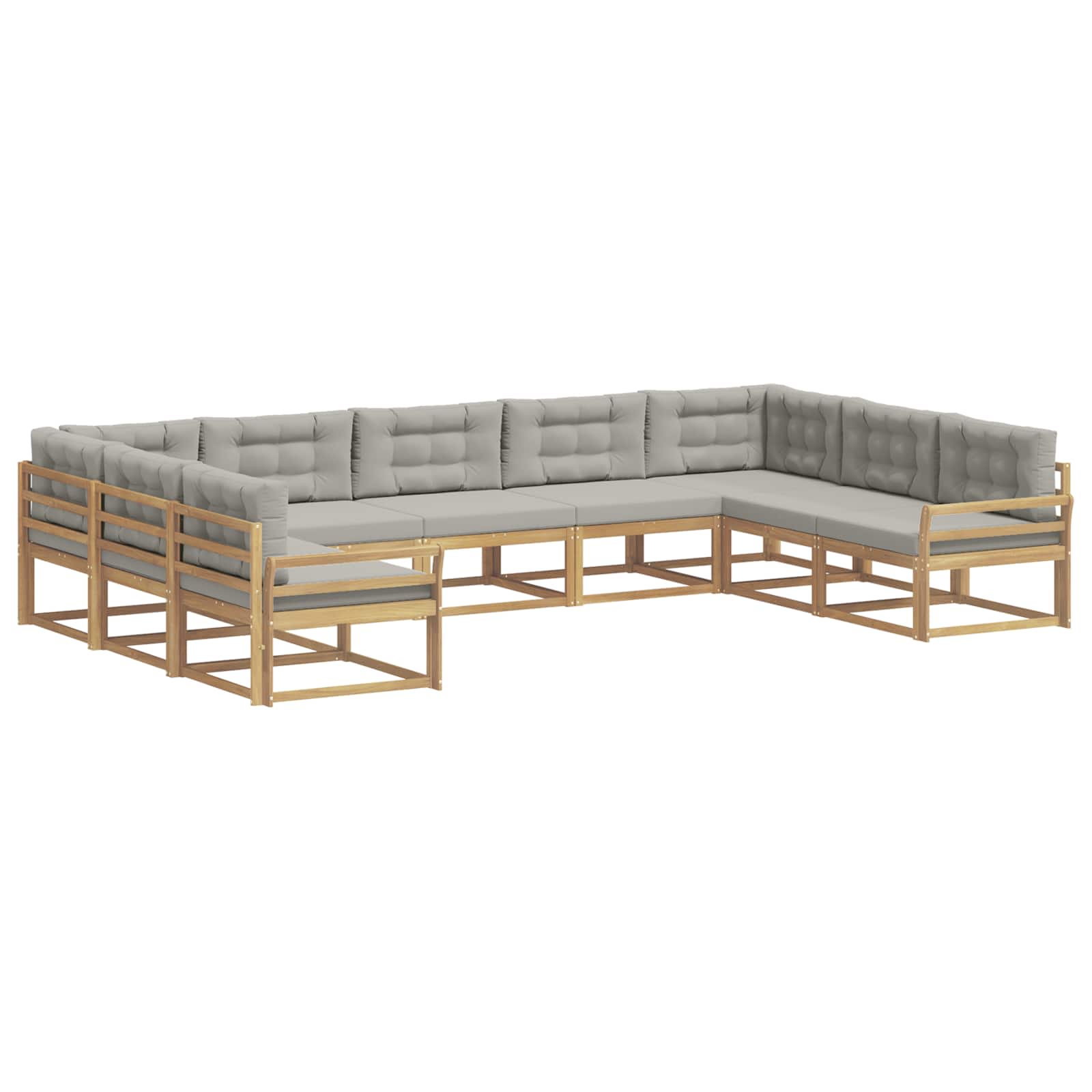 Set vanjskih sofa s jastukom 9 pcs Bijela i svjetlosiva