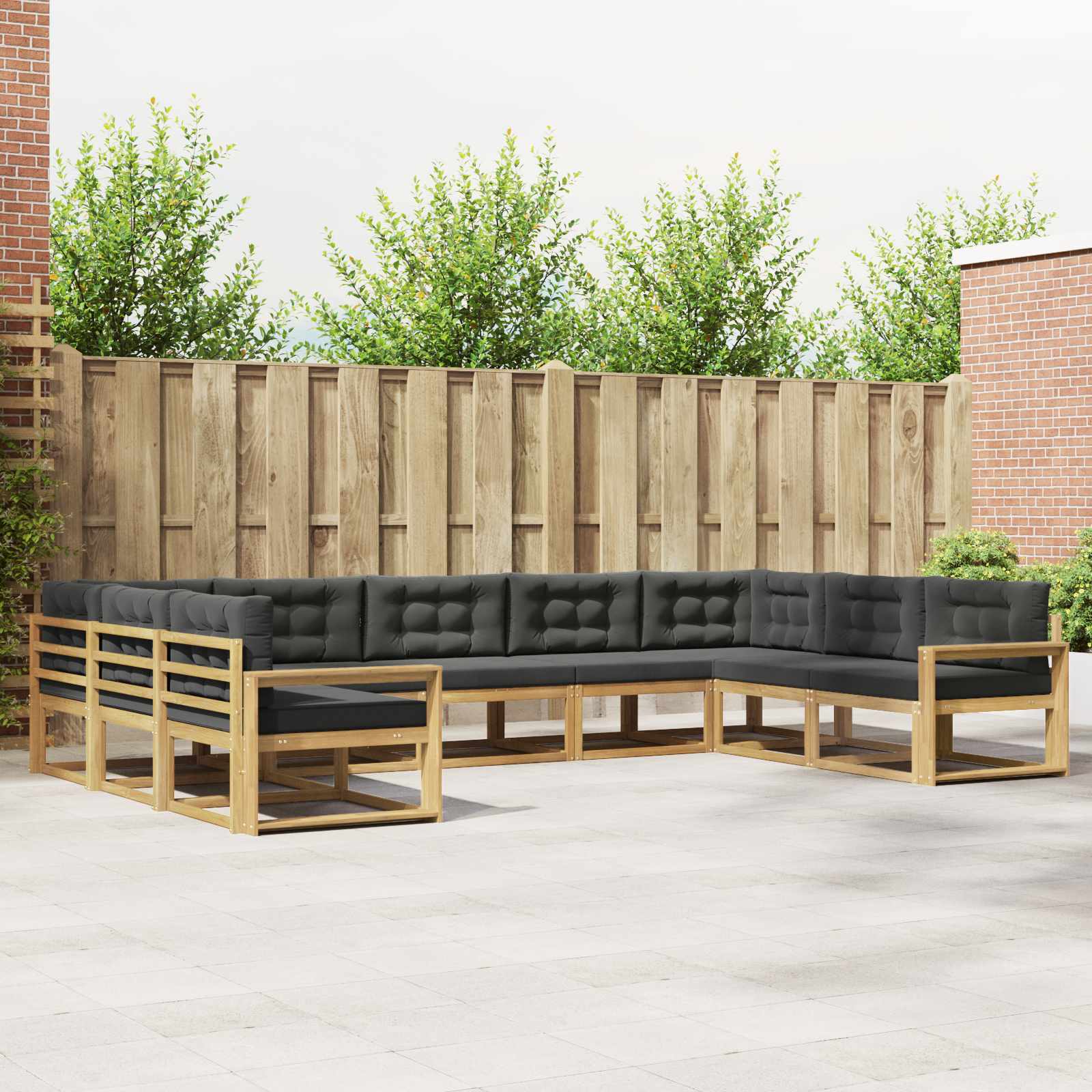 Set vanjskih sofa s jastukom 9 pcs Bijela i antracit