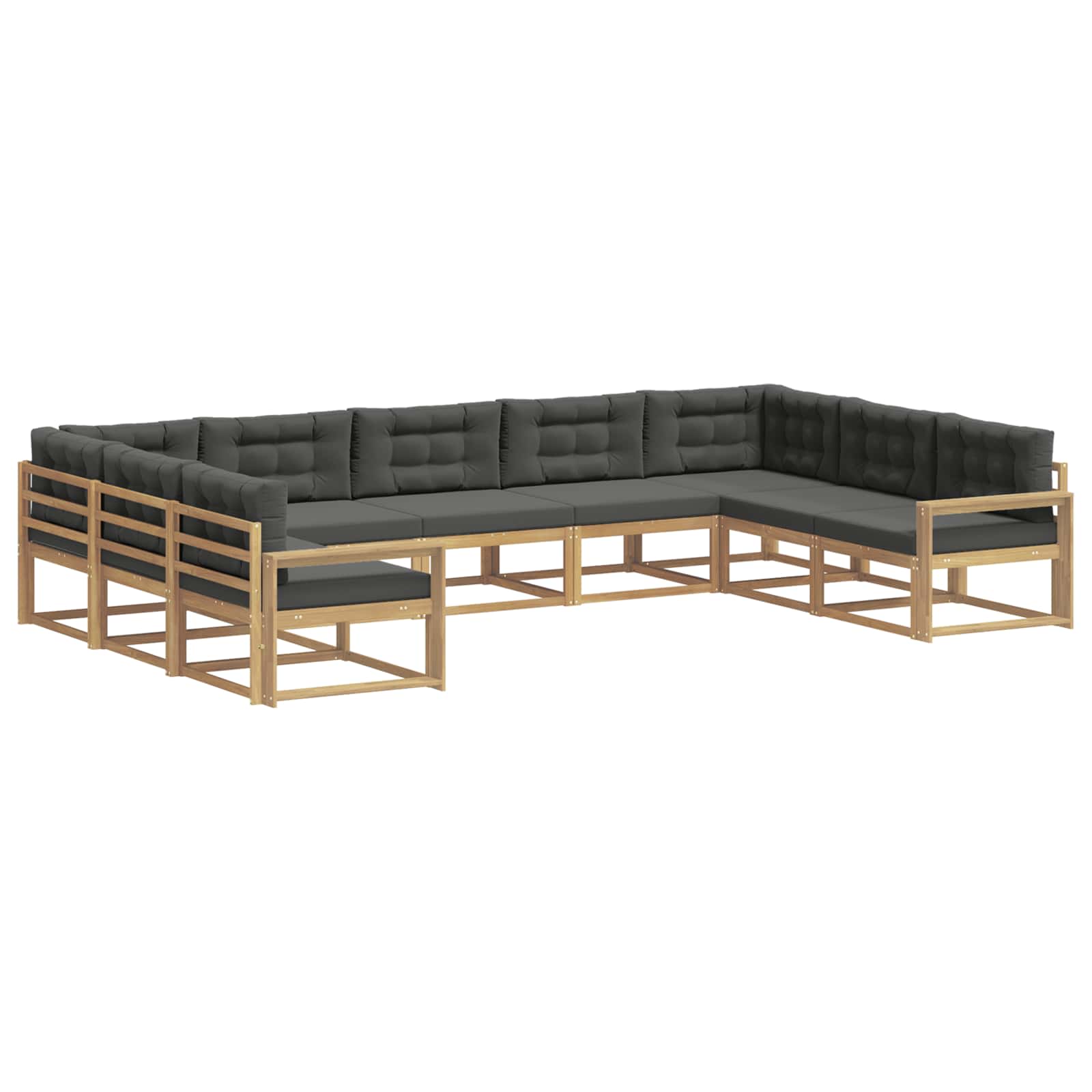 Set vanjskih sofa s jastukom 9 pcs Bijela i antracit