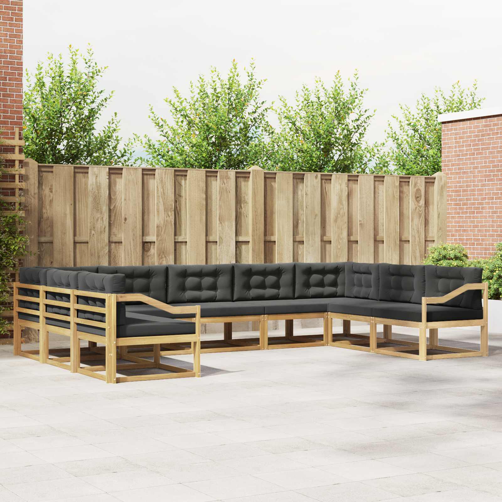 Set vanjskih sofa s jastukom 9 pcs Bijela i antracit