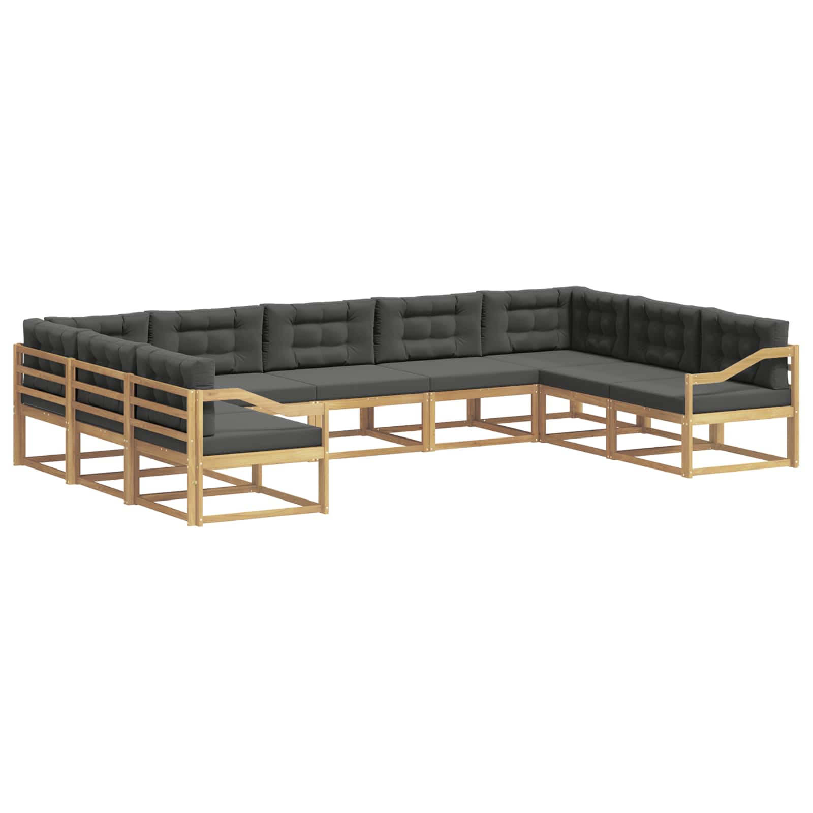 Set vanjskih sofa s jastukom 9 pcs Bijela i antracit