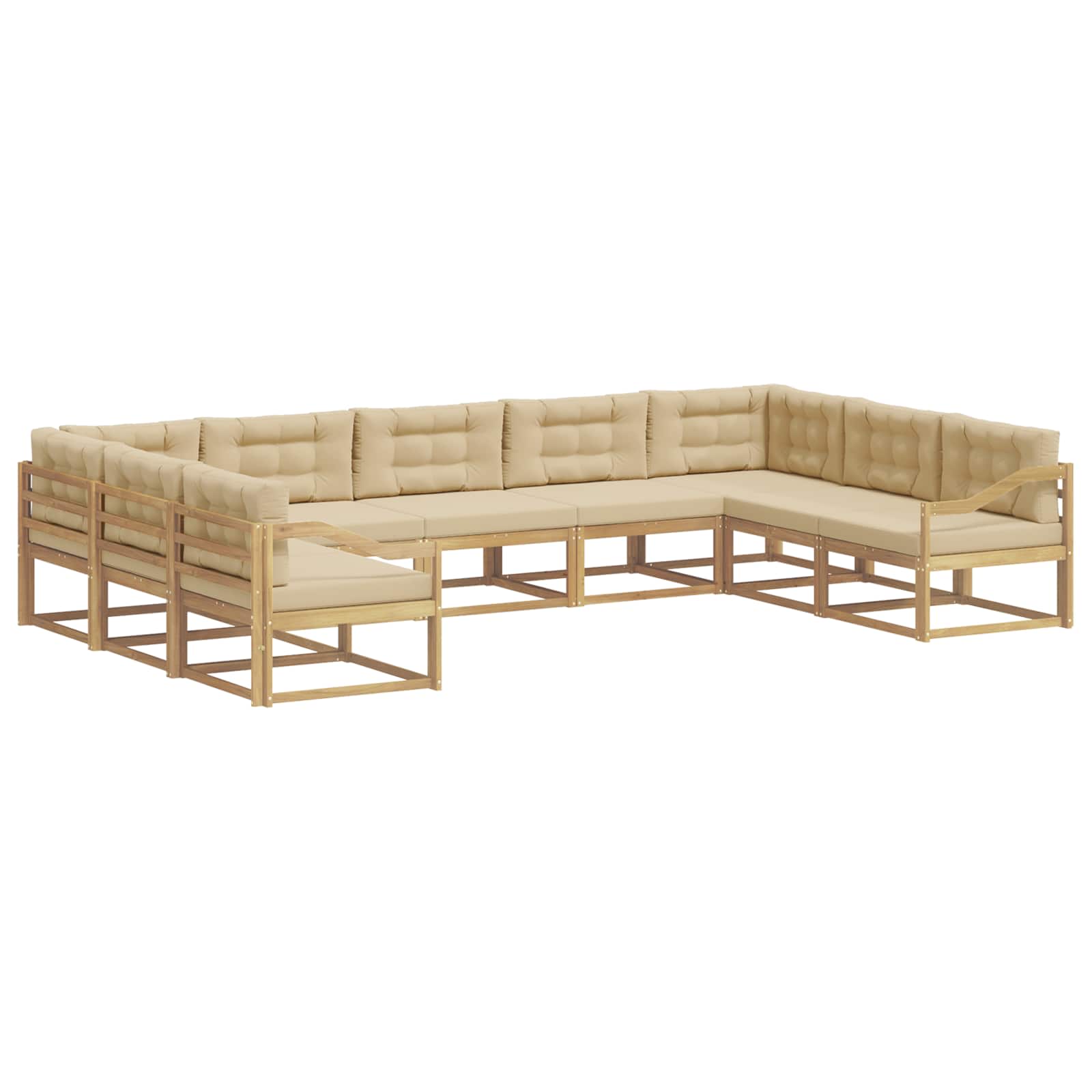 Set vanjskih sofa s jastukom 9 pcs Bijela i bež