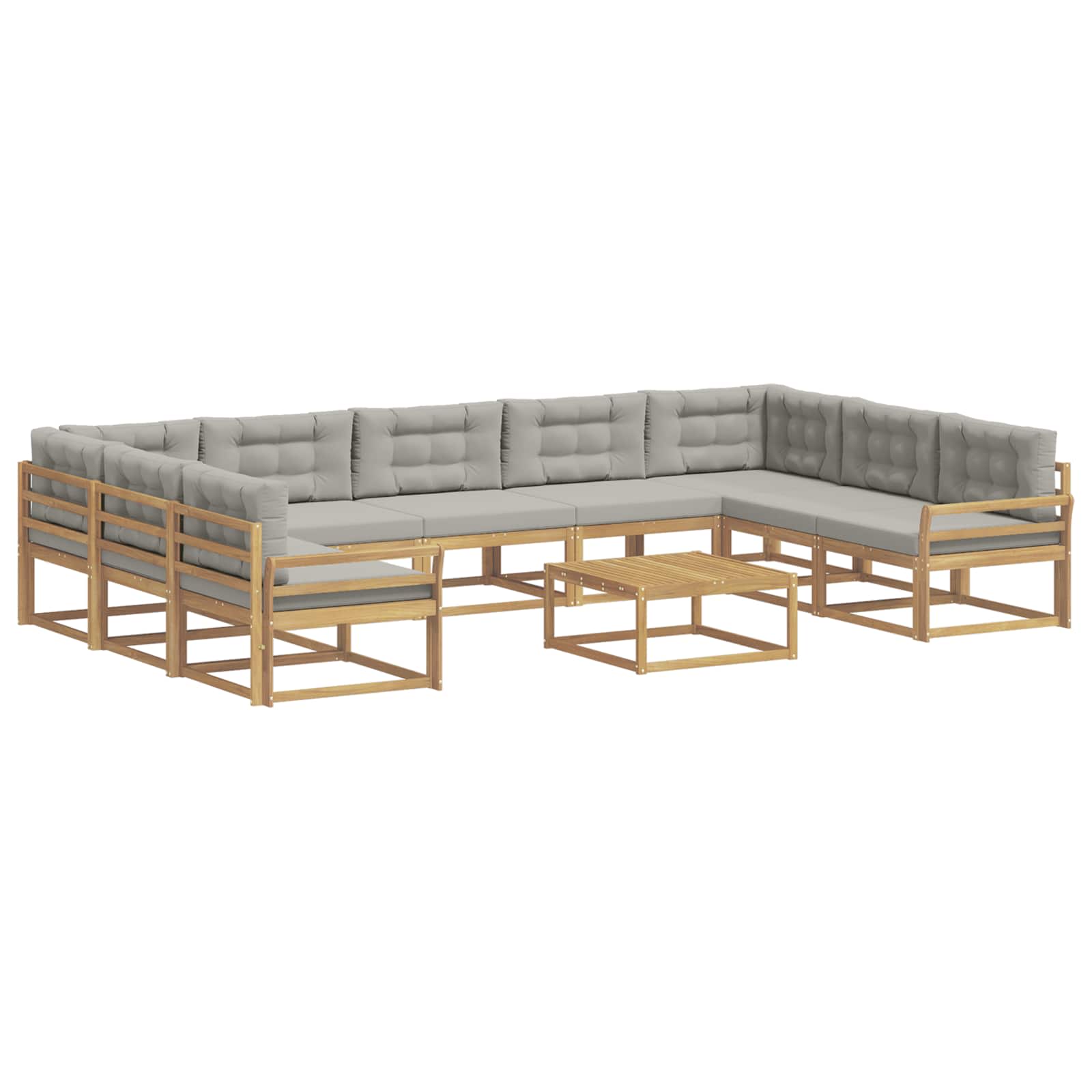 Set vanjskih sofa s jastukom 10 pcs Bijela i svjetlosiva