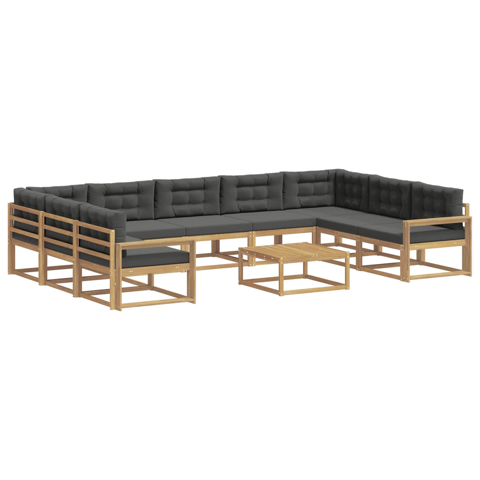 Set vanjskih sofa s jastukom 10 pcs Bijela i antracit