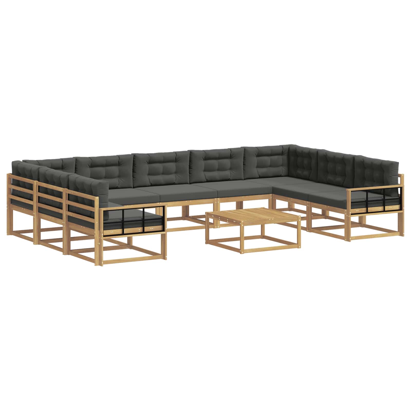 Set vanjskih sofa s jastukom 10 pcs Bijela i antracit