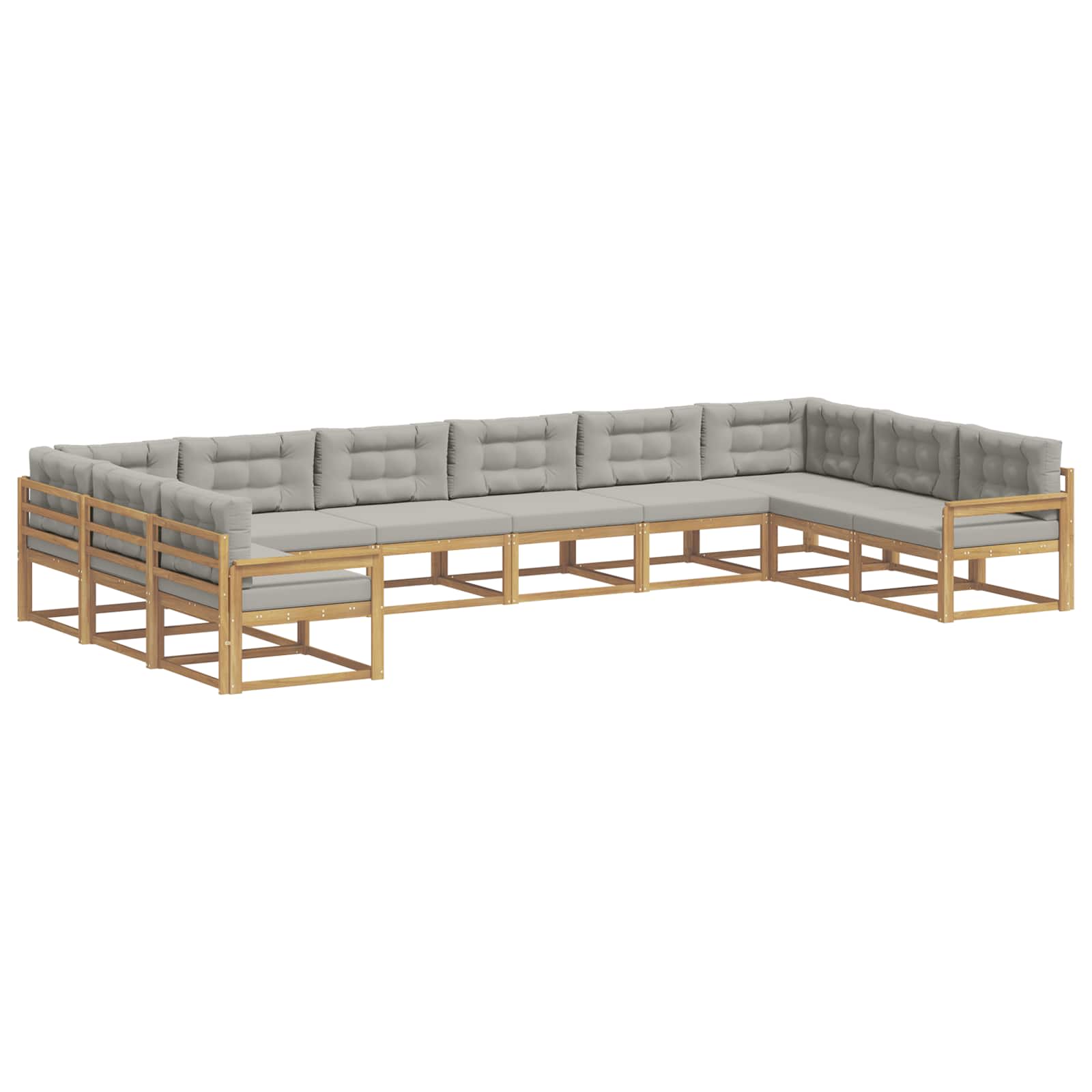 Set vanjskih sofa s jastukom 10 pcs Bijela i svjetlosiva