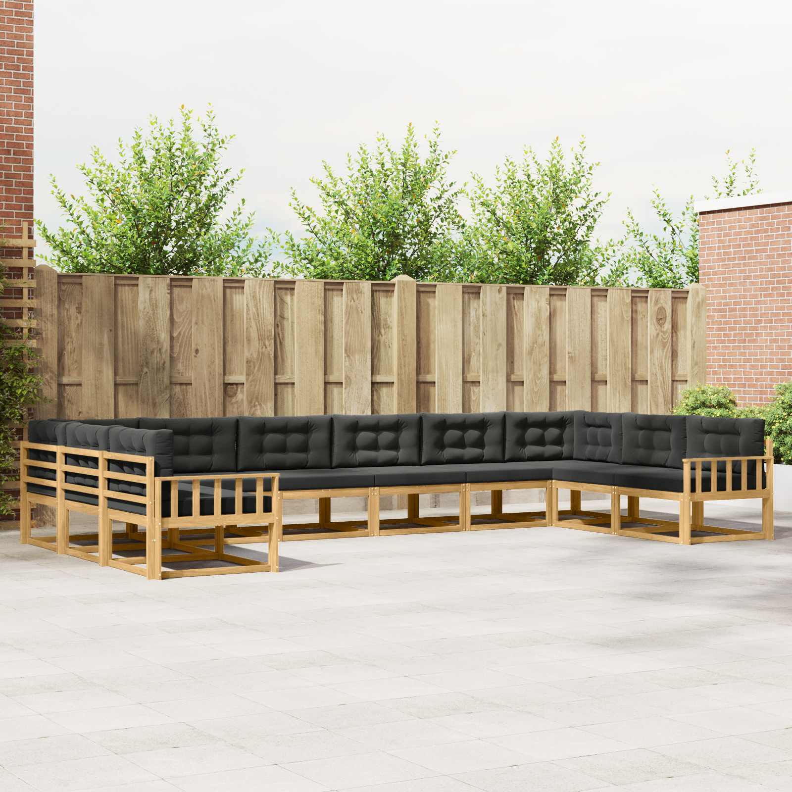 Set vanjskih sofa s jastukom 10 pcs Bijela i antracit