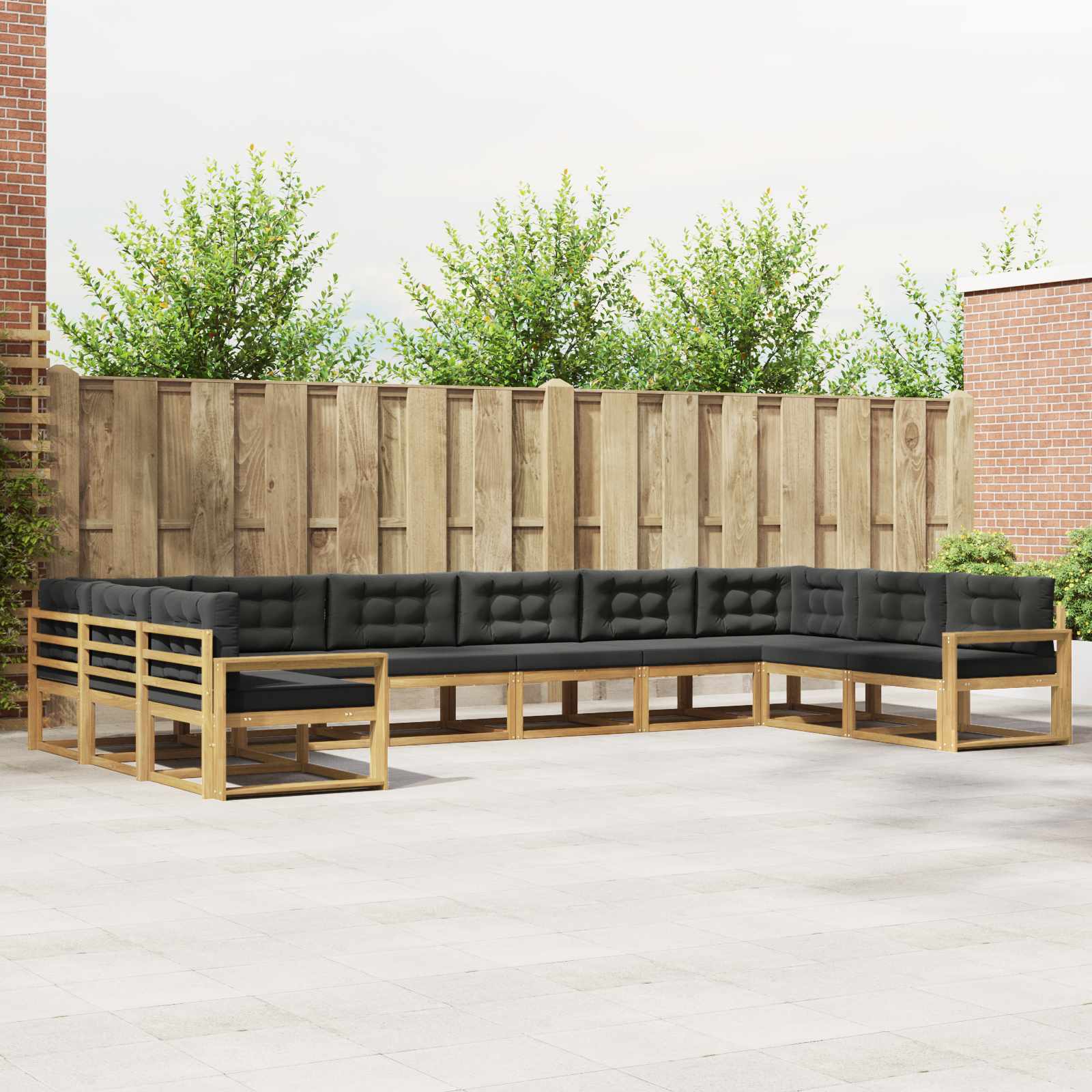 Set vanjskih sofa s jastukom 10 pcs Bijela i antracit
