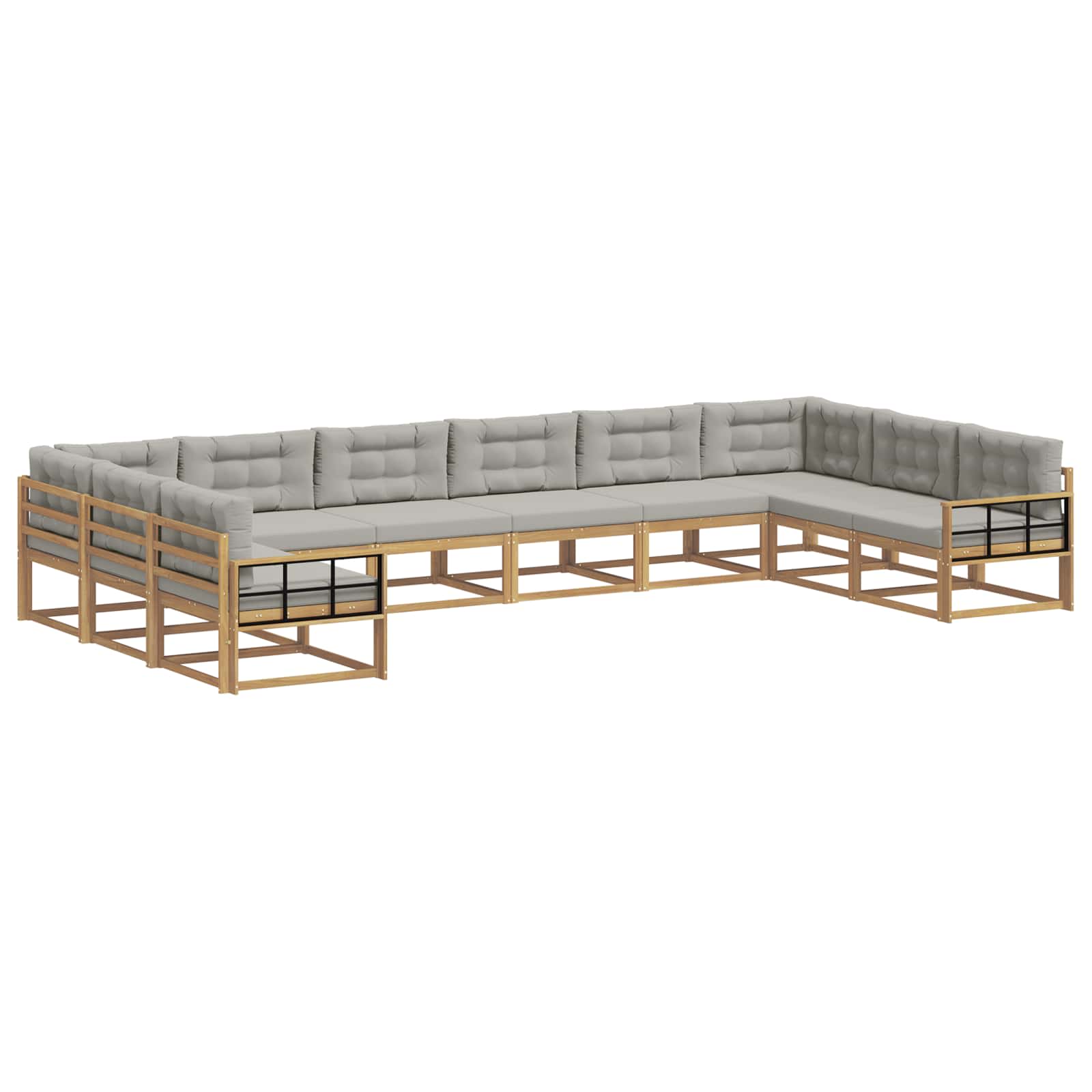 Set vanjskih sofa s jastukom 10 pcs Bijela i svjetlosiva