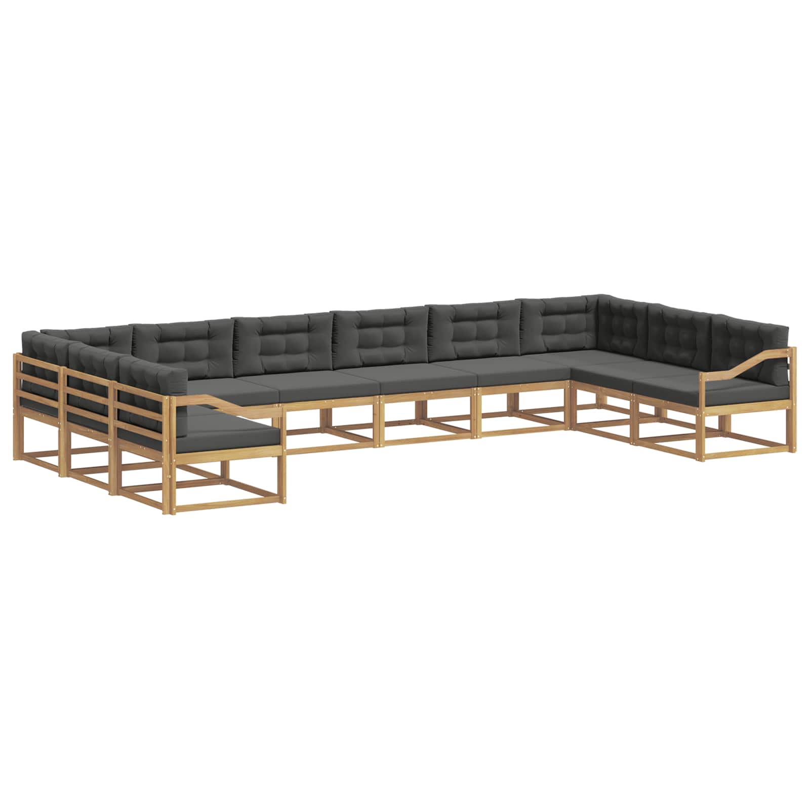 Set vanjskih sofa s jastukom 10 pcs Bijela i antracit