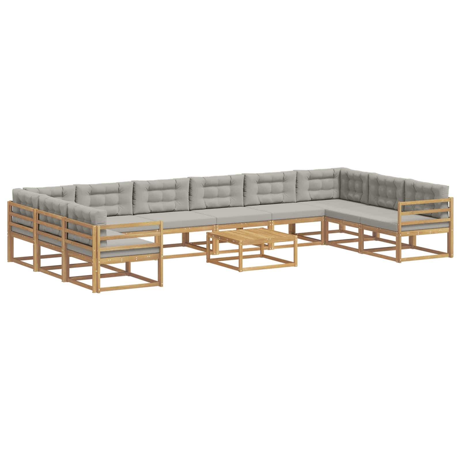 Set vanjskih sofa s jastukom 11 pcs Bijela i svjetlosiva