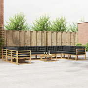Set vanjskih sofa s jastukom 11 pcs Bijela i antracit