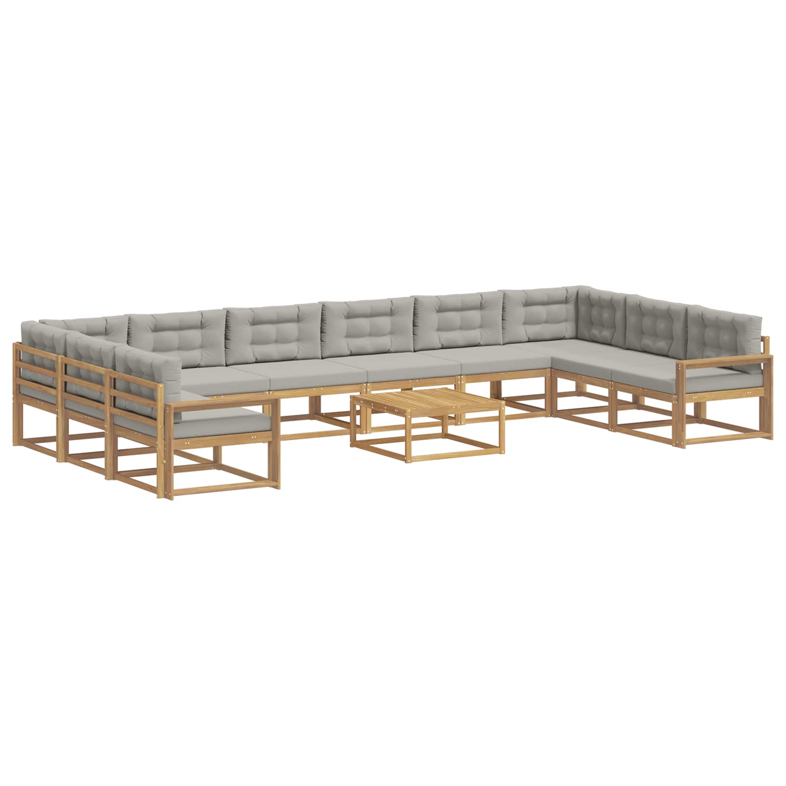 Set vanjskih sofa s jastukom 11 pcs Bijela i svjetlosiva