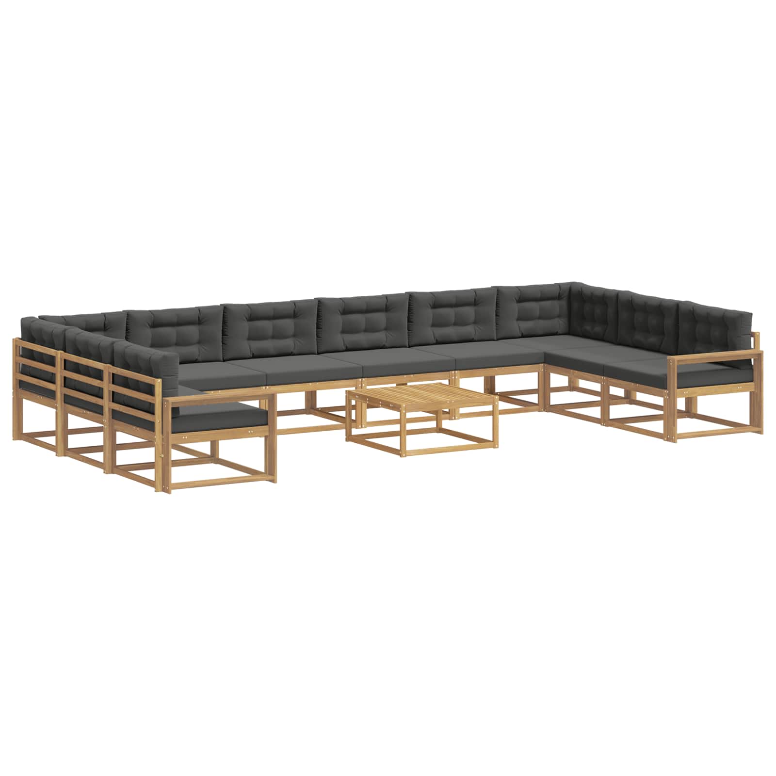Set vanjskih sofa s jastukom 11 pcs Bijela i antracit