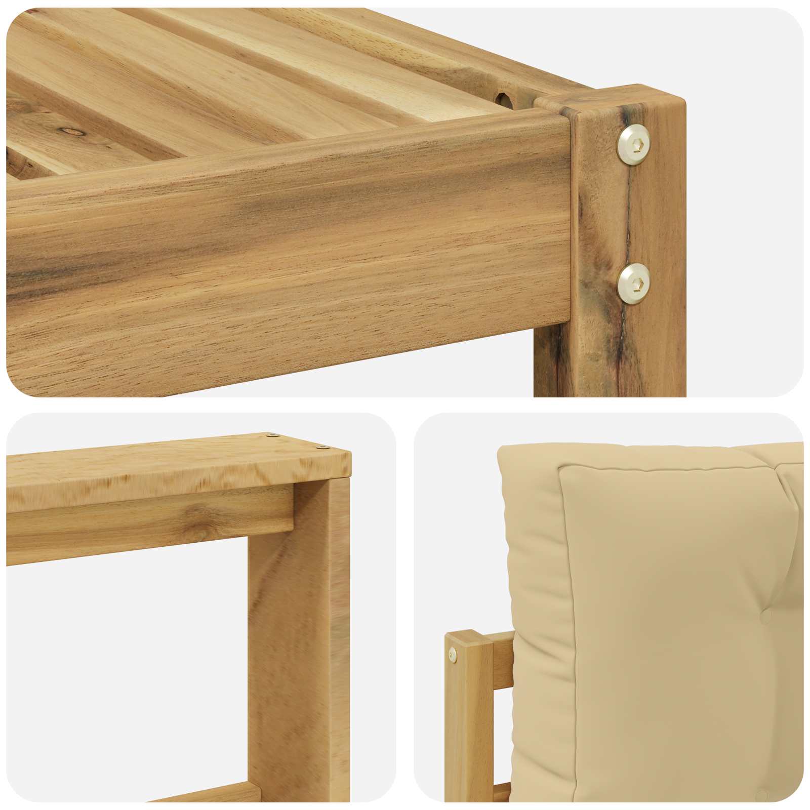 Set vanjskih sofa s jastukom 11 pcs Bijela i bež
