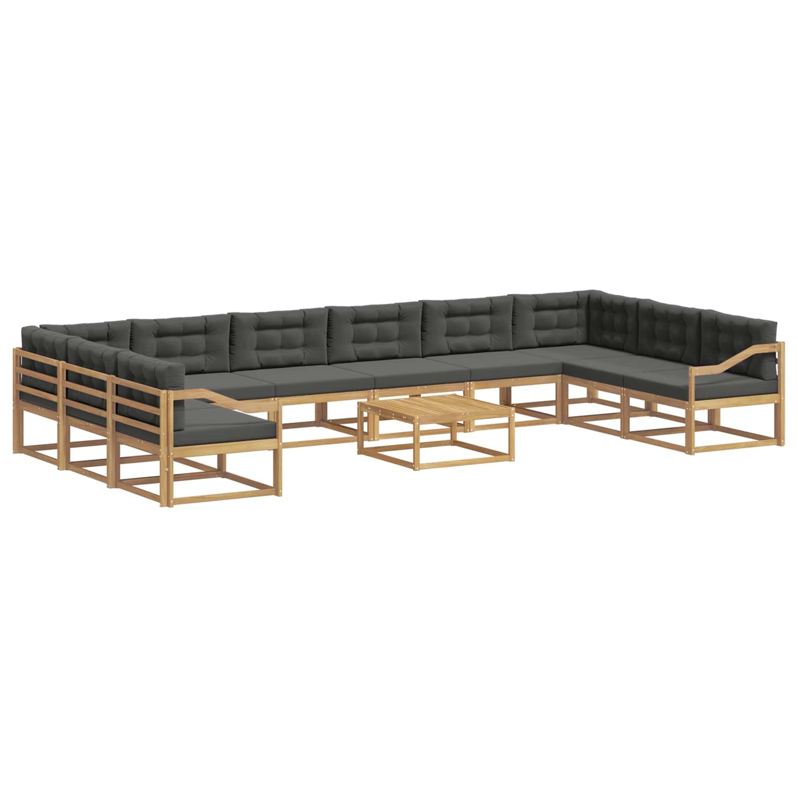 Set vanjskih sofa s jastukom 11 pcs Bijela i antracit