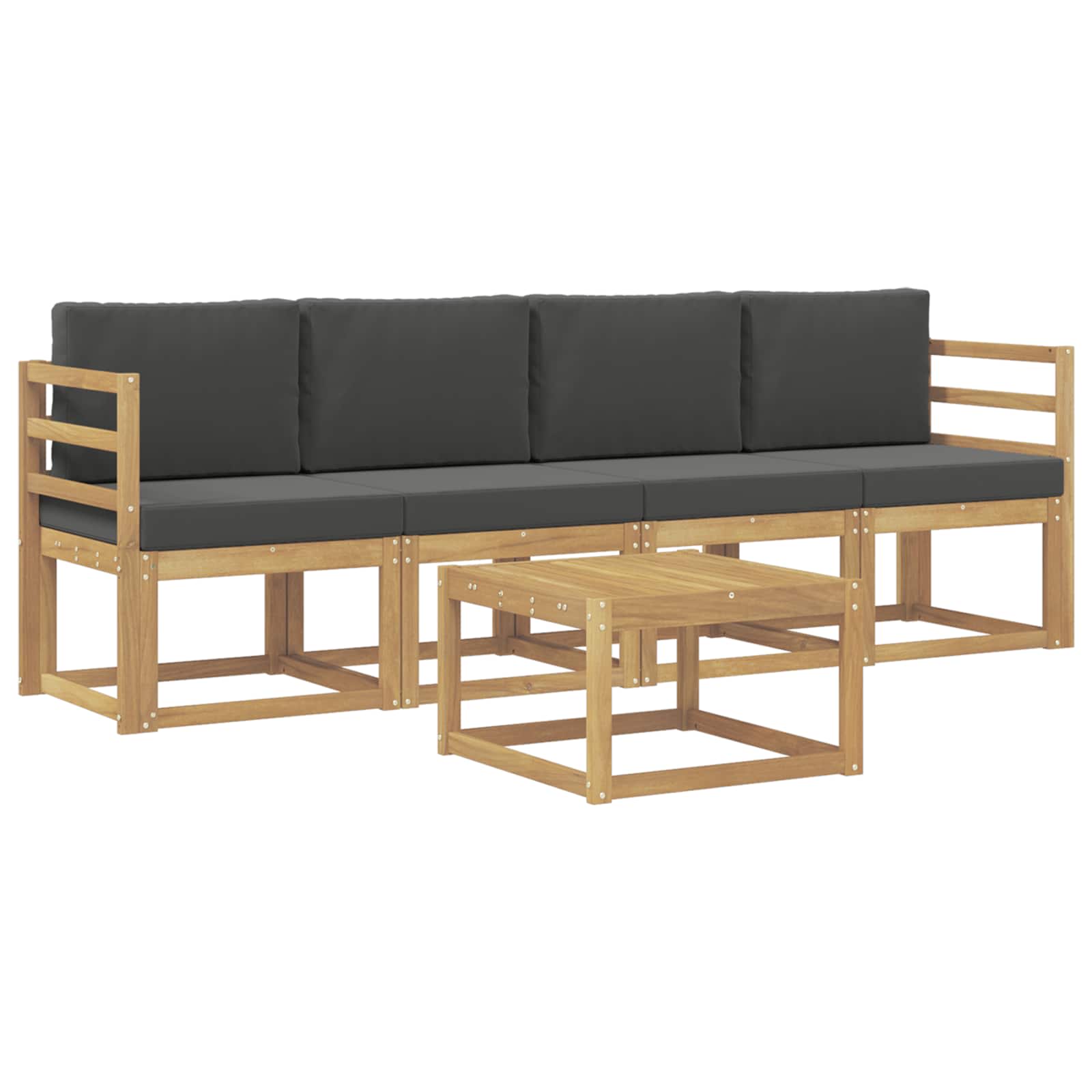 Set vanjskih sofa s jastukom 5 pcs Bijela i antracit