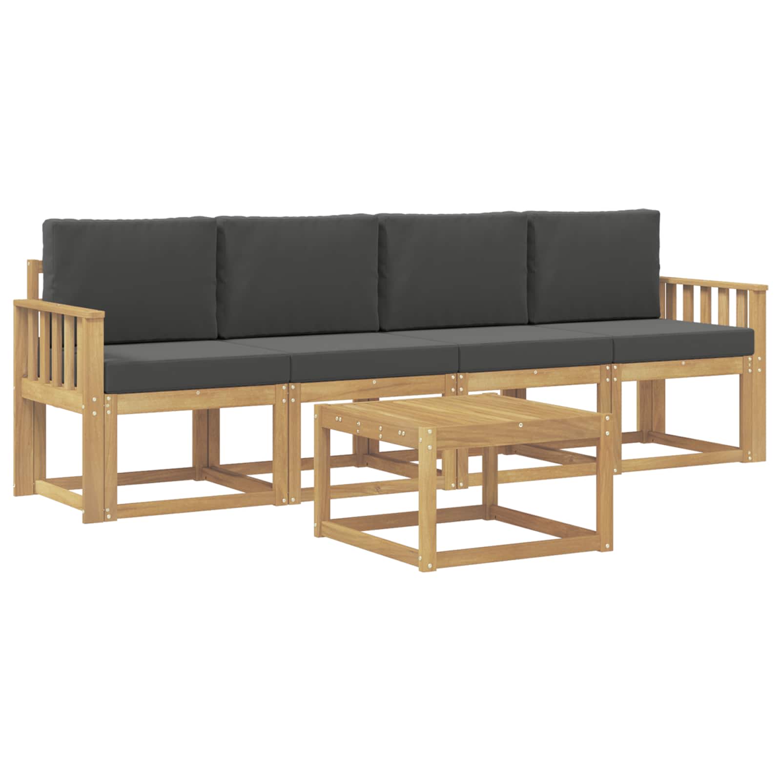 Set vanjskih sofa s jastukom 5 pcs Bijela i antracit