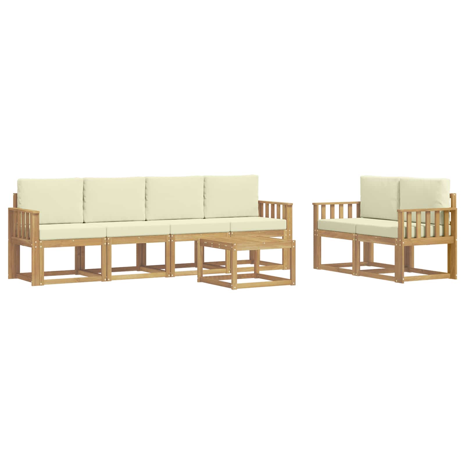 Set vanjskih sofa s jastukom 7 pcs Bijela i krem