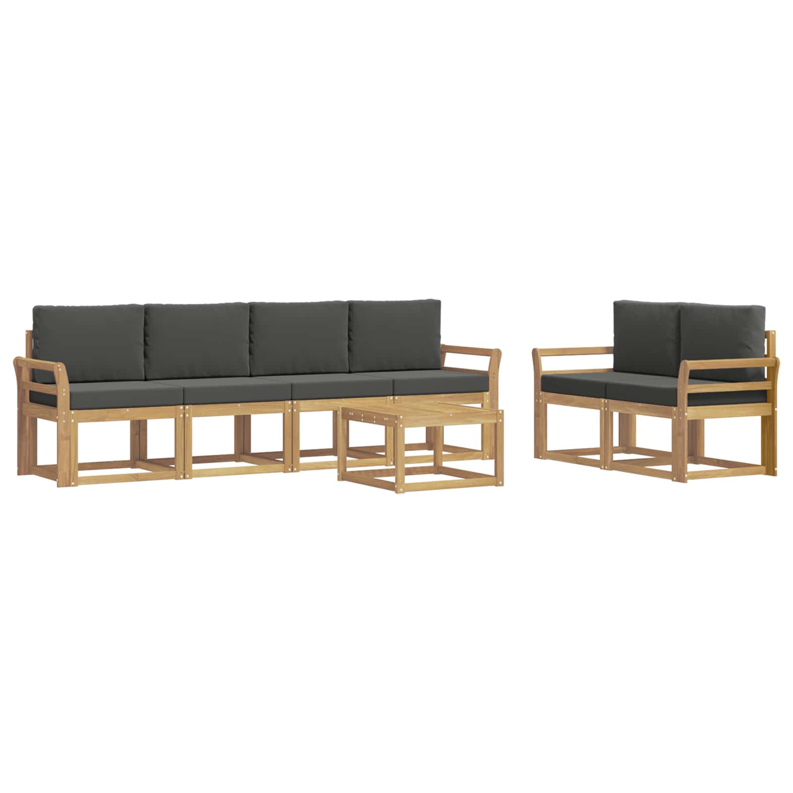 Set vanjskih sofa s jastukom 7 pcs Bijela i antracit