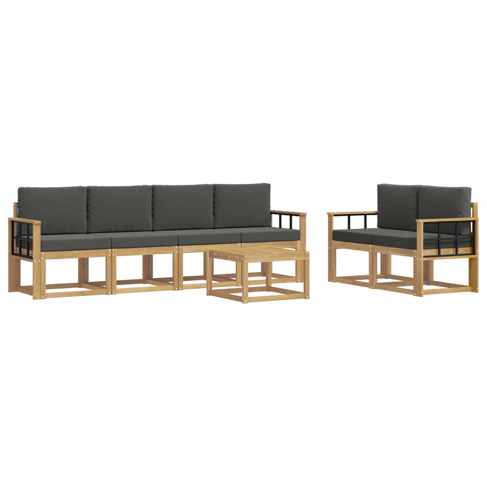 Set vanjskih sofa s jastukom 7 pcs Bijela i antracit