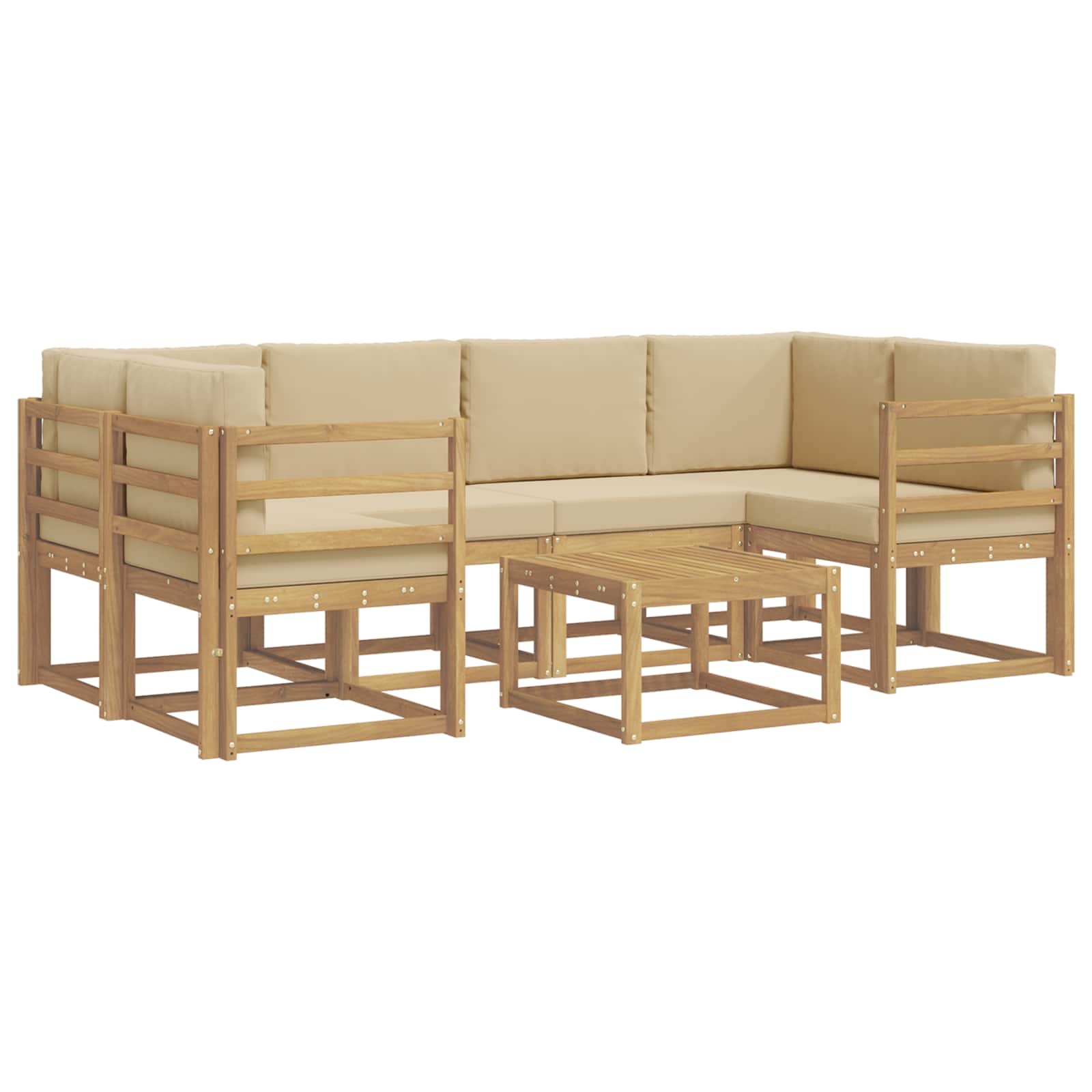 Set vanjskih sofa s jastukom 7 pcs Bijela i bež