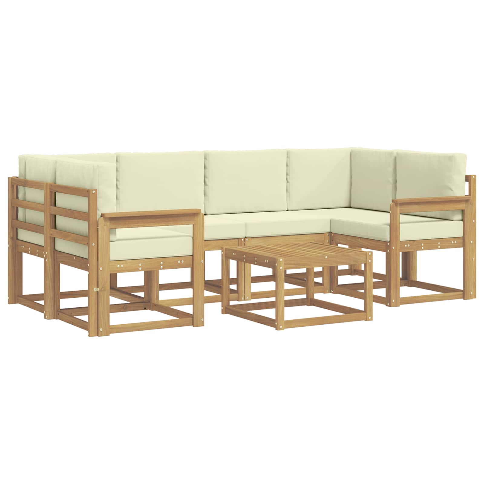 Set vanjskih sofa s jastukom 7 pcs Bijela i krem