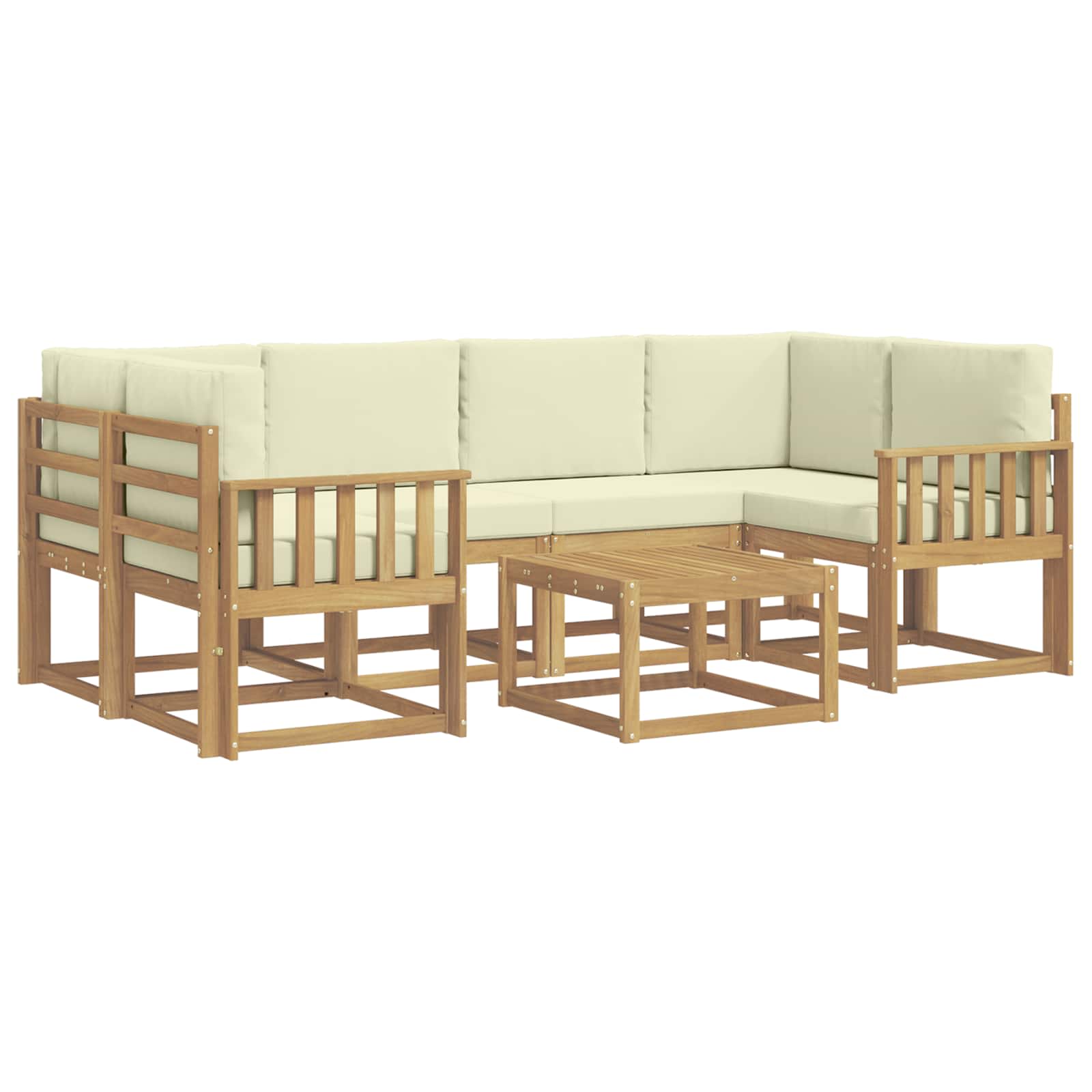 Set vanjskih sofa s jastukom 7 pcs Bijela i krem