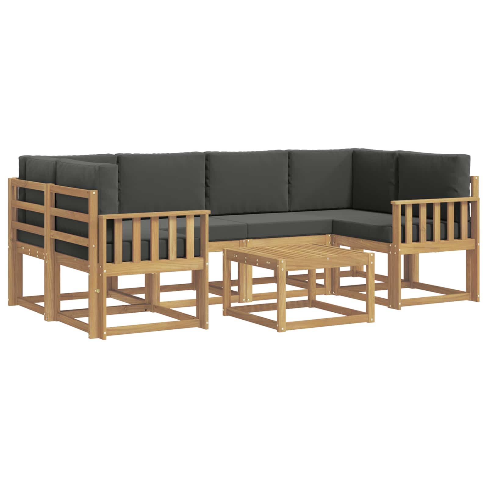 Set vanjskih sofa s jastukom 7 pcs Bijela i antracit