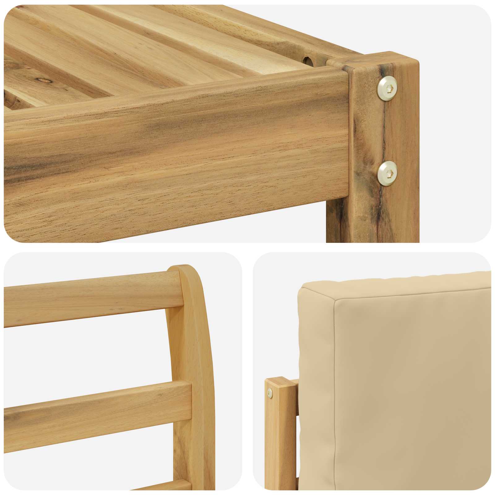Set vanjskih sofa s jastukom 7 pcs Bijela i bež