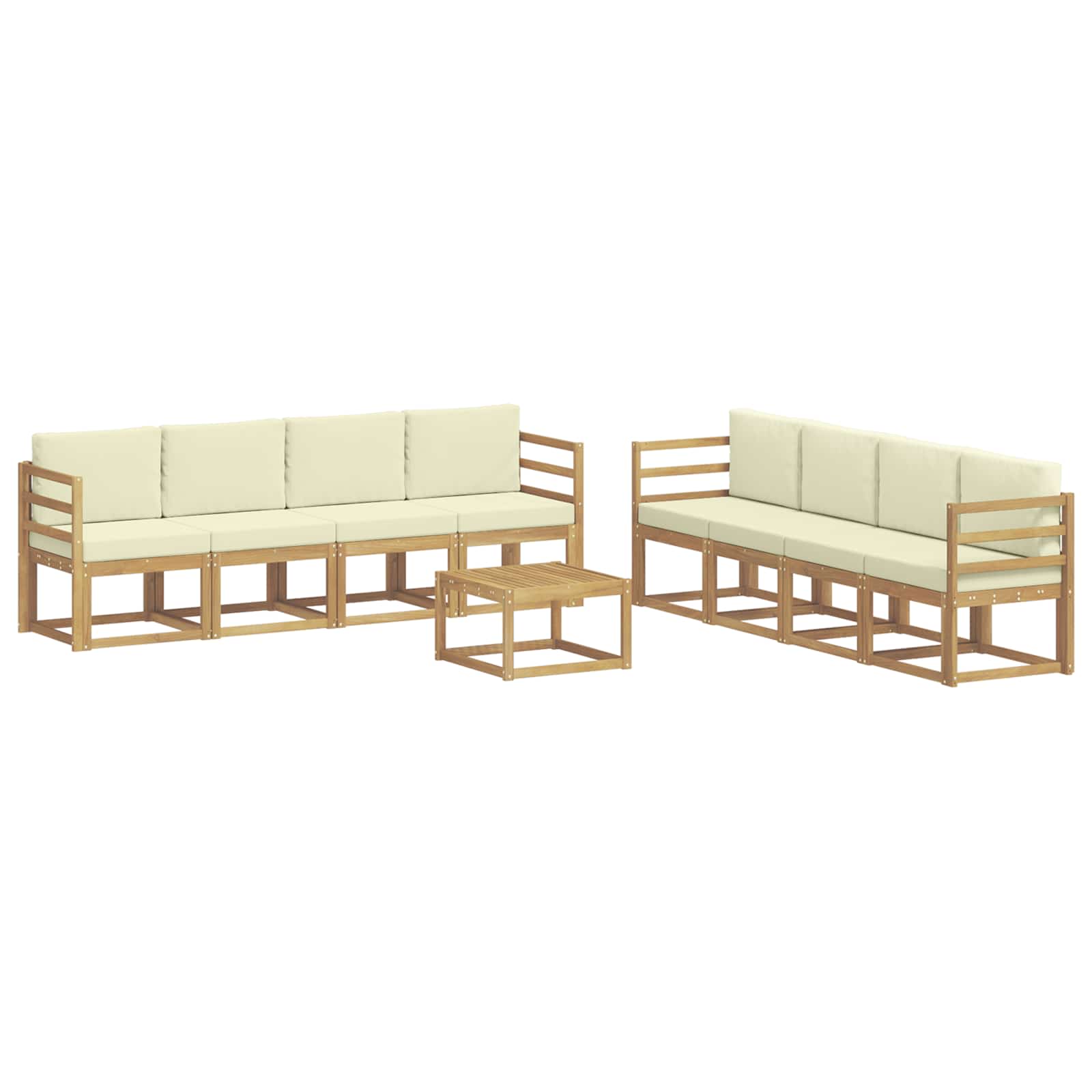 Set vanjskih sofa s jastukom 9 pcs Bijela i krem
