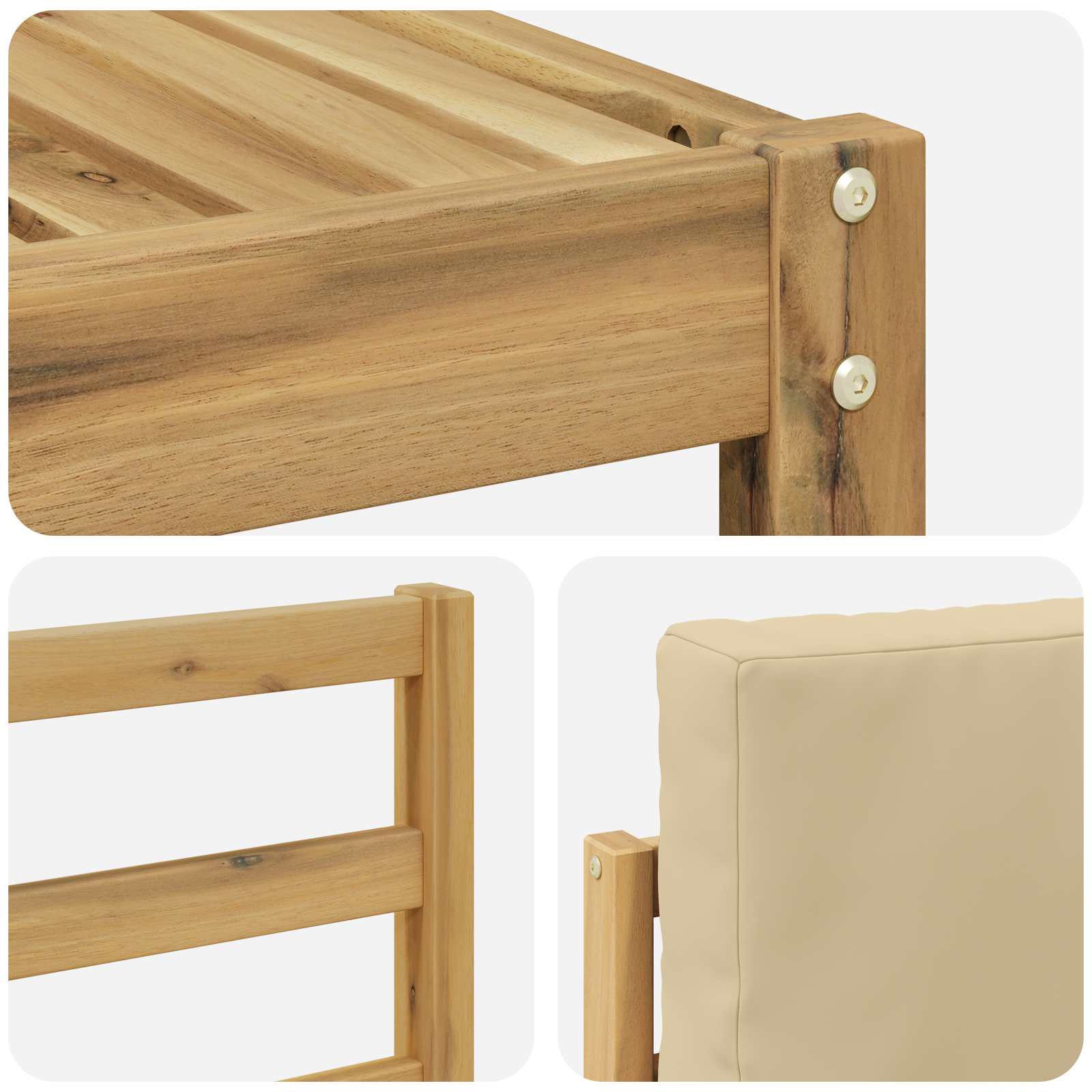 Set vanjskih sofa s jastukom 9 pcs Bijela i bež