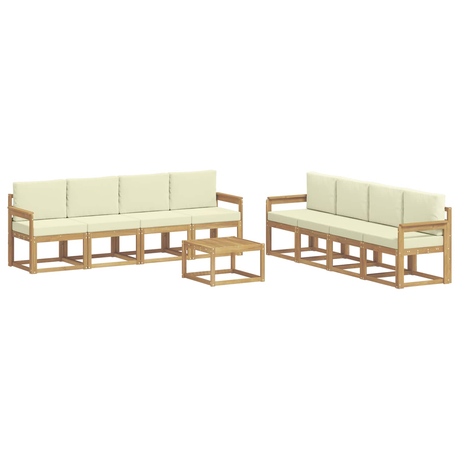Set vanjskih sofa s jastukom 9 pcs Bijela i krem