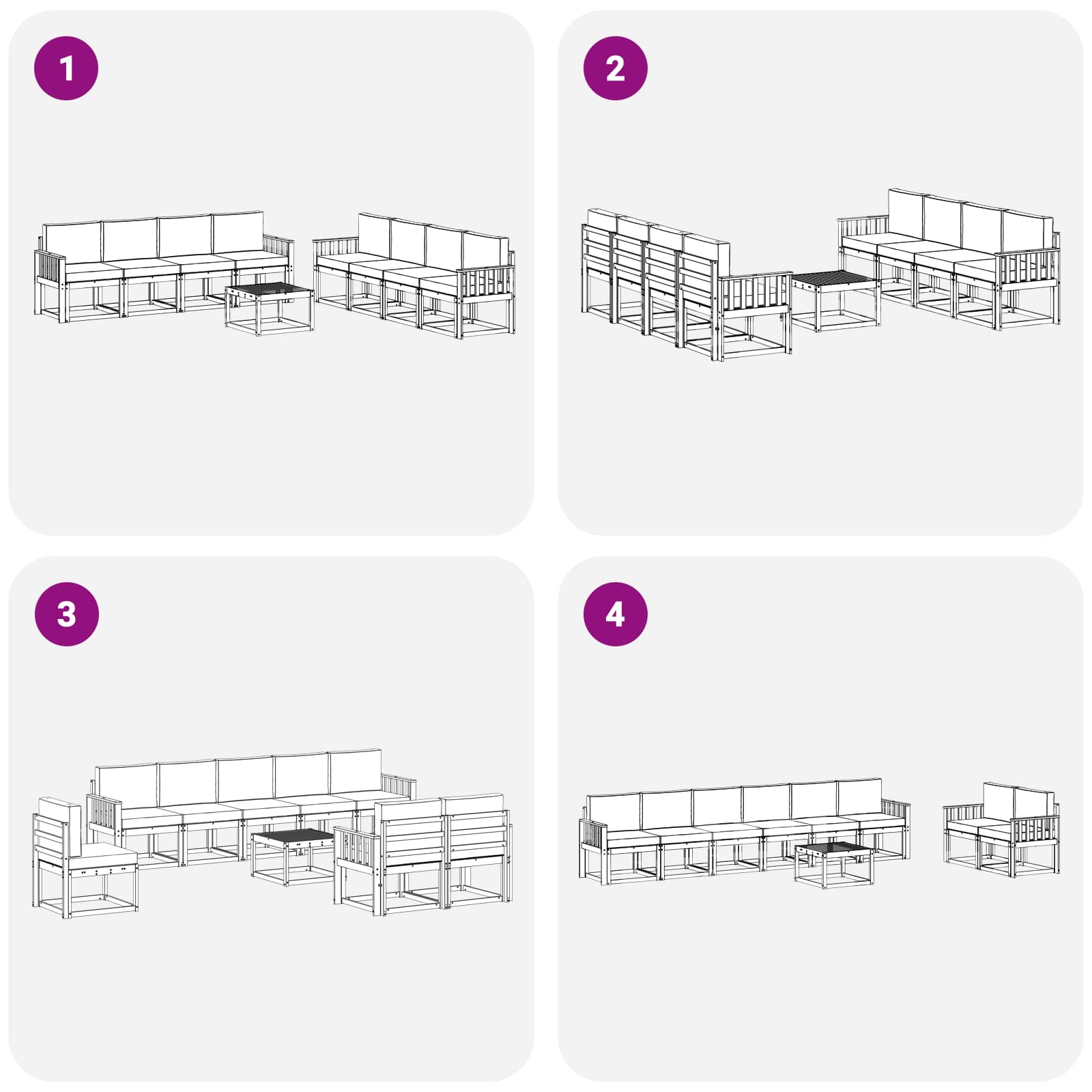 Set vanjskih sofa s jastukom 9 pcs Bijela i bež