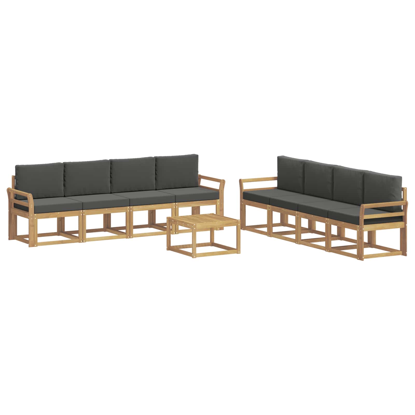 Set vanjskih sofa s jastukom 9 pcs Bijela i antracit