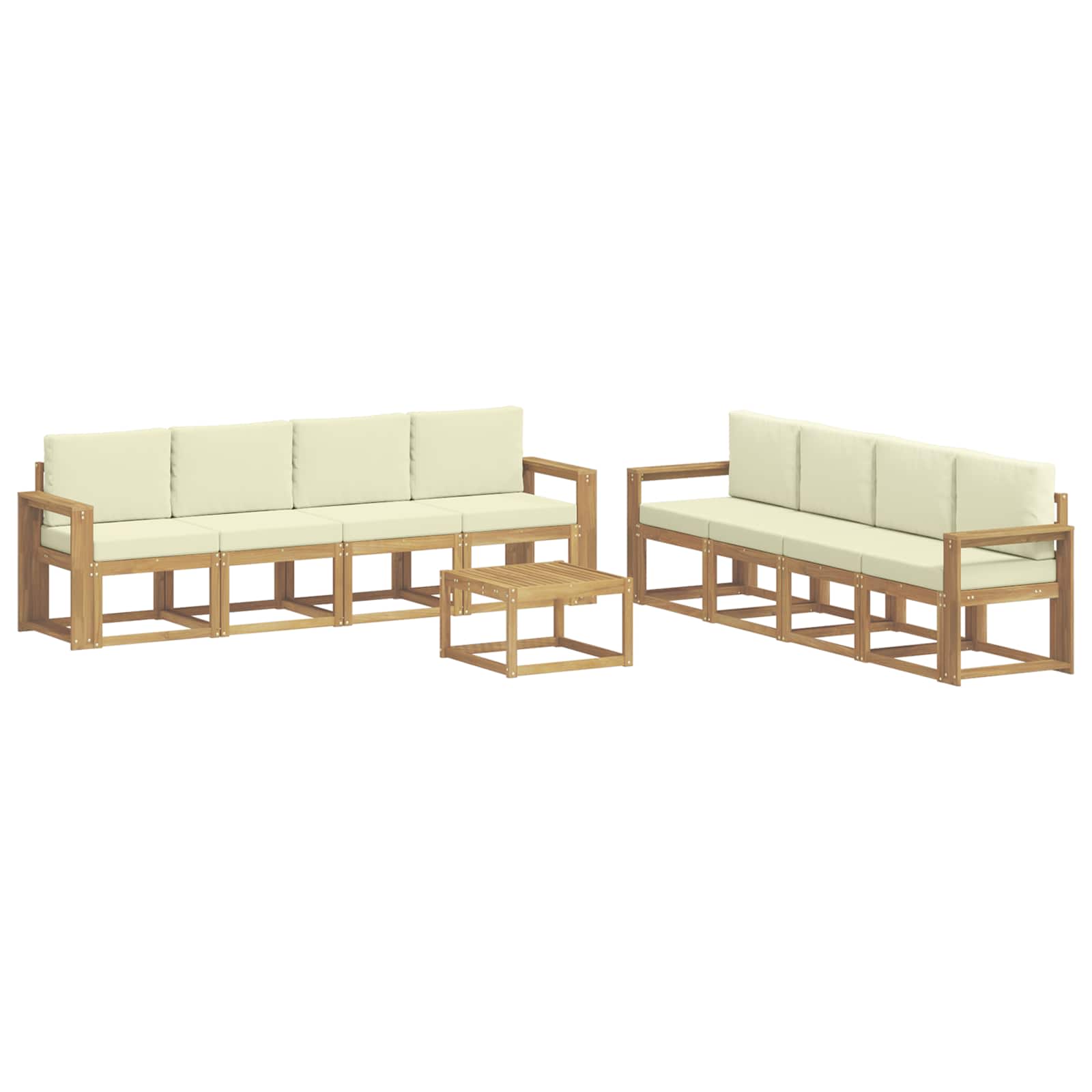 Set vanjskih sofa s jastukom 9 pcs Bijela i krem