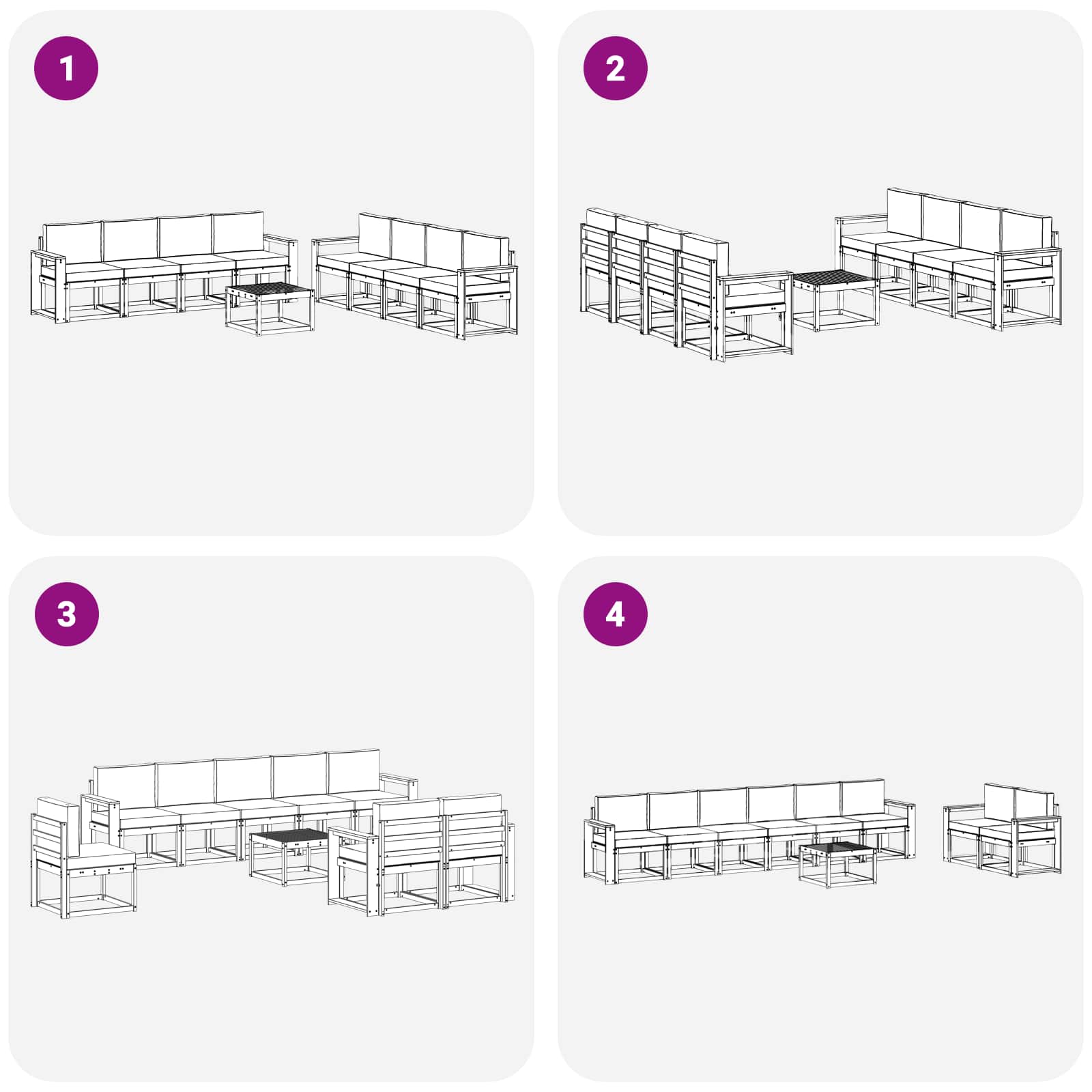 Set vanjskih sofa s jastukom 9 pcs Bijela i krem