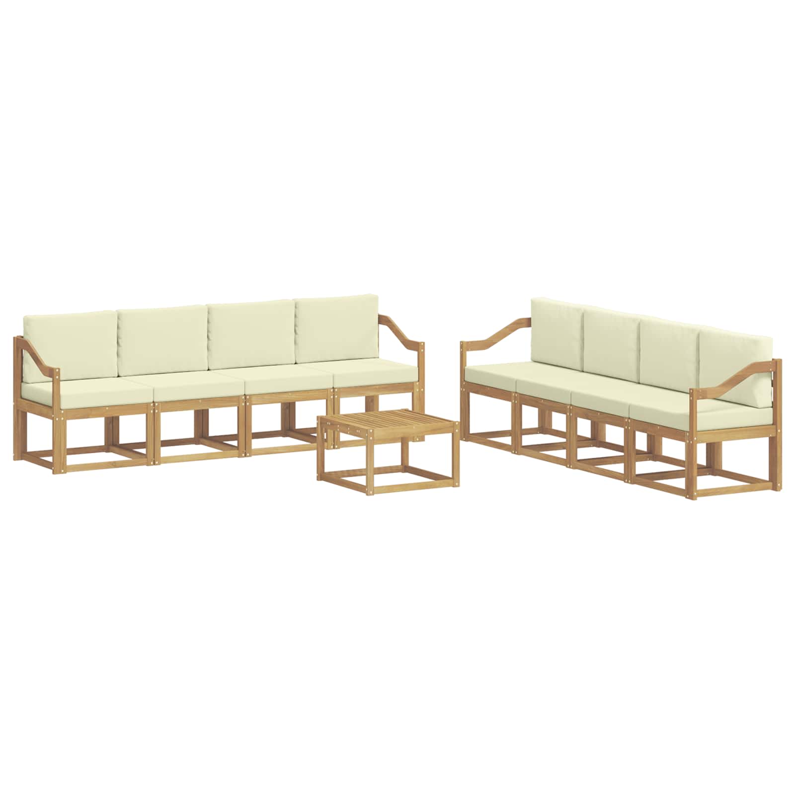 Set vanjskih sofa s jastukom 9 pcs Bijela i krem