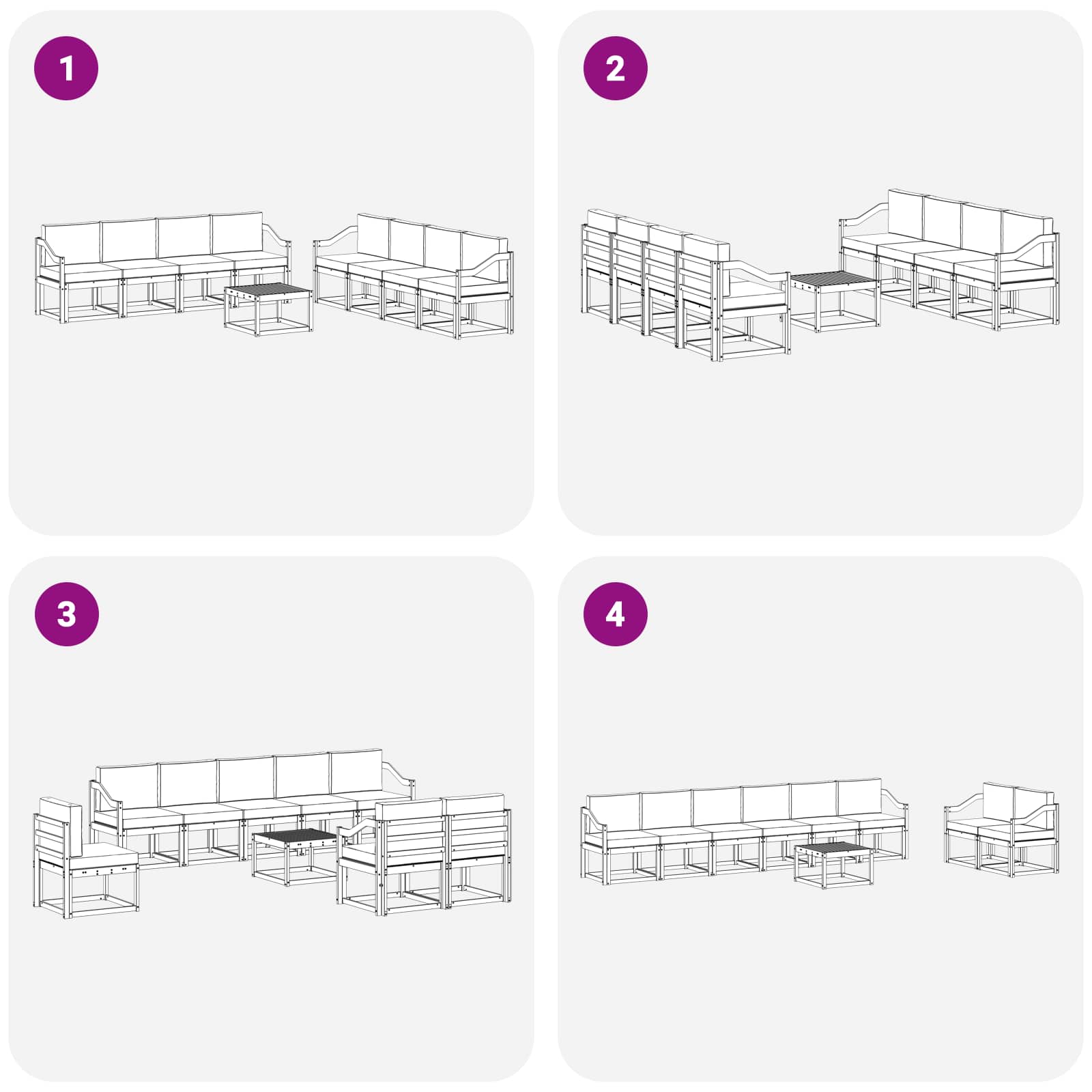 Set vanjskih sofa s jastukom 9 pcs Bijela i bež