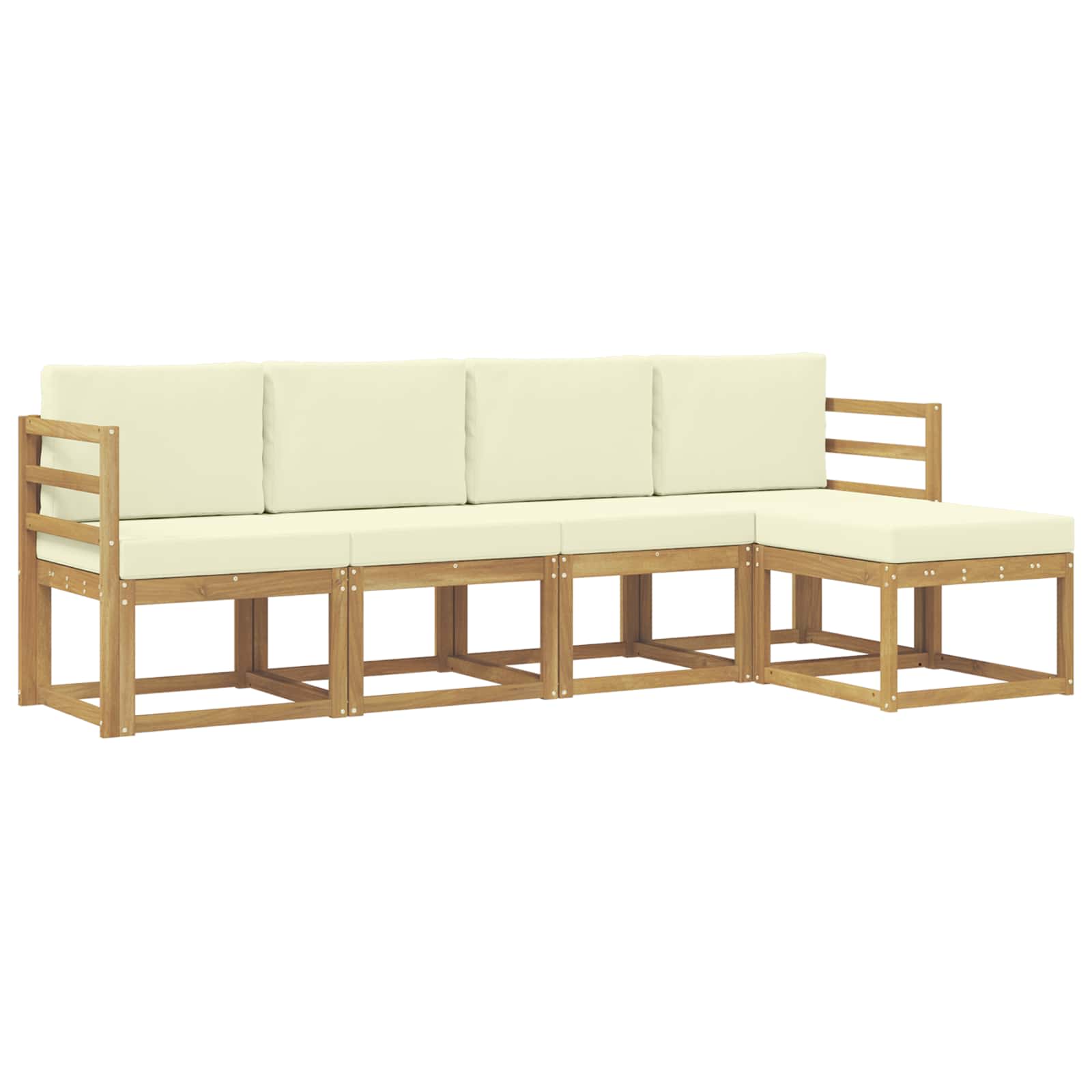 Set vanjskih sofa s jastukom 5 pcs Bijela i krem